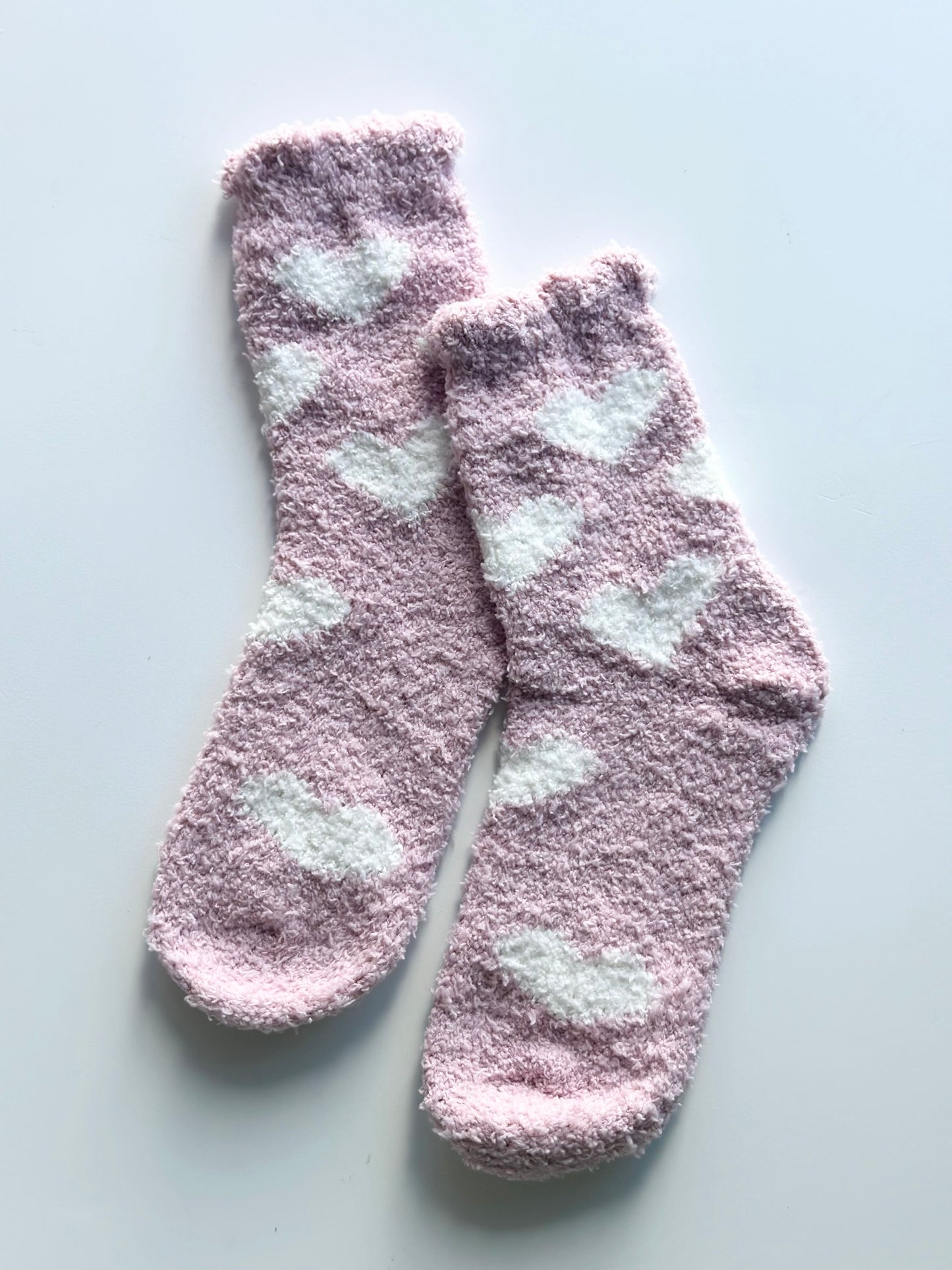 fuzzy heart socks
