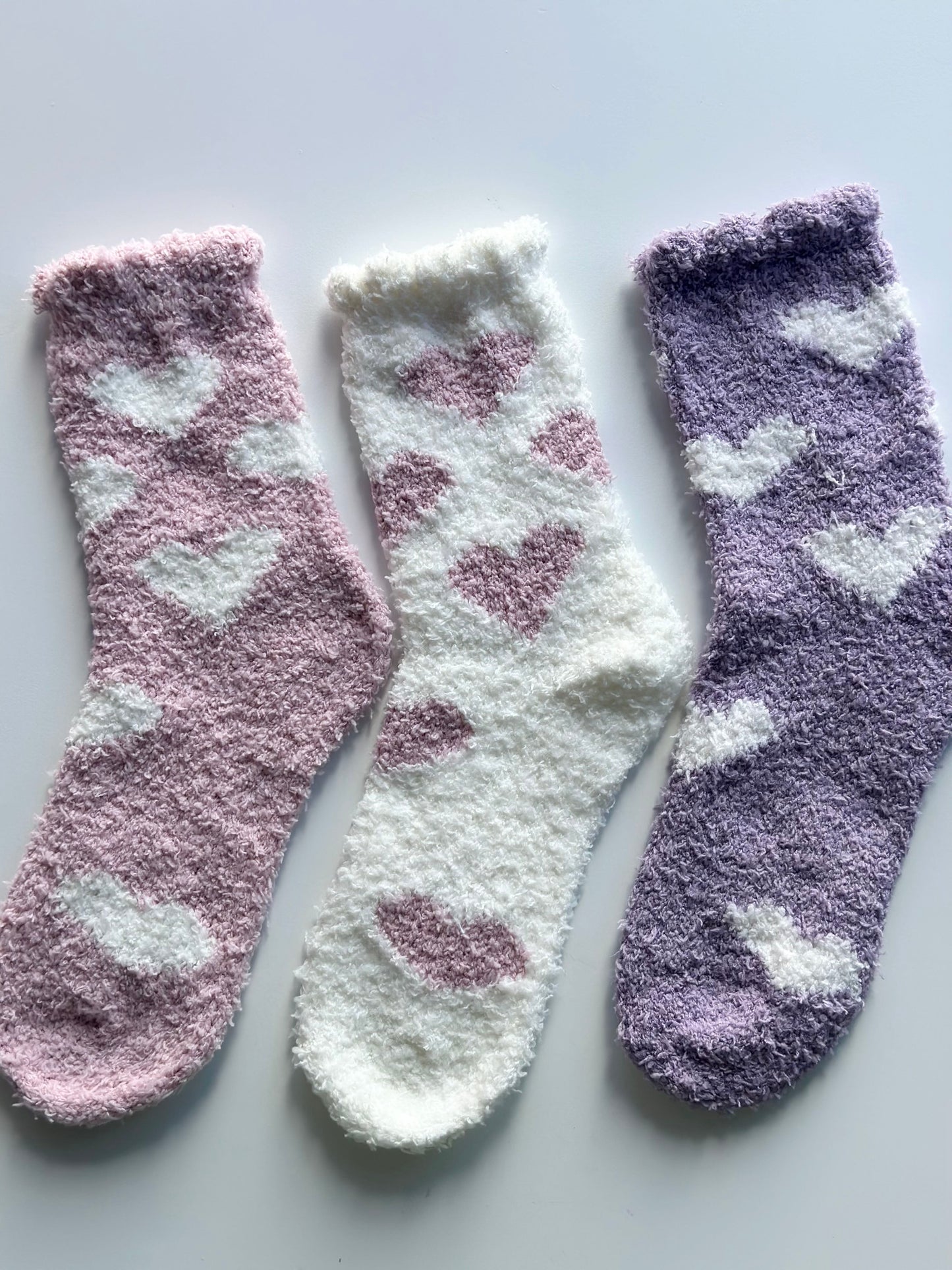fuzzy heart socks