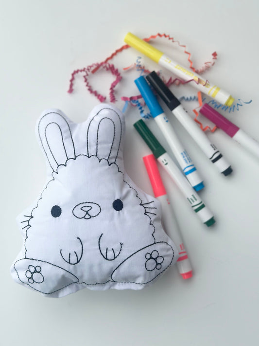 bunny doodle activity pillow