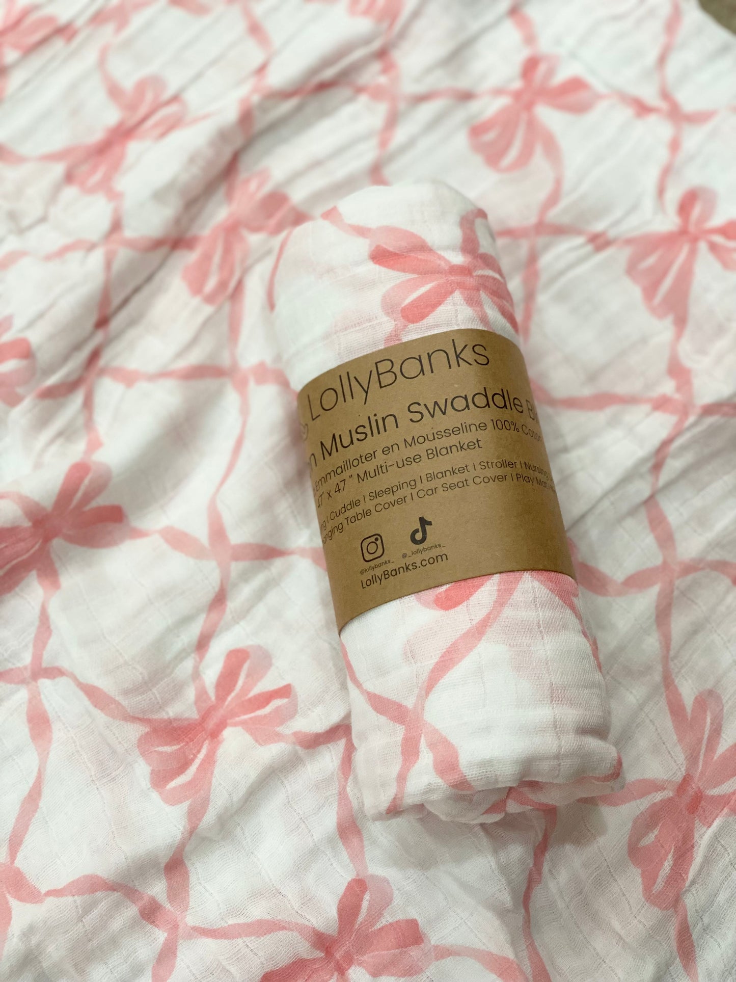 beautiful bows baby swaddle blanket