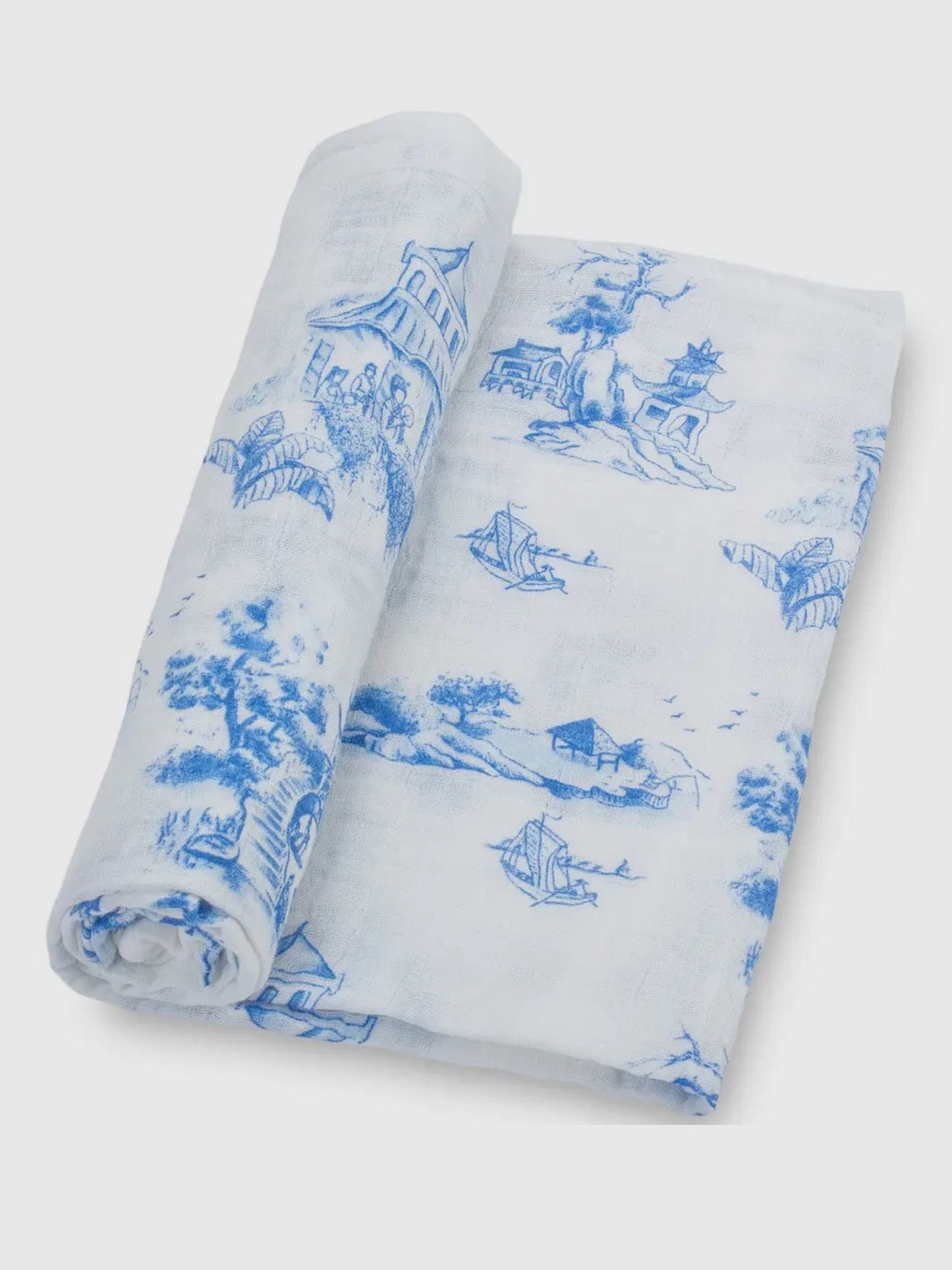 chinoiserie baby swaddle