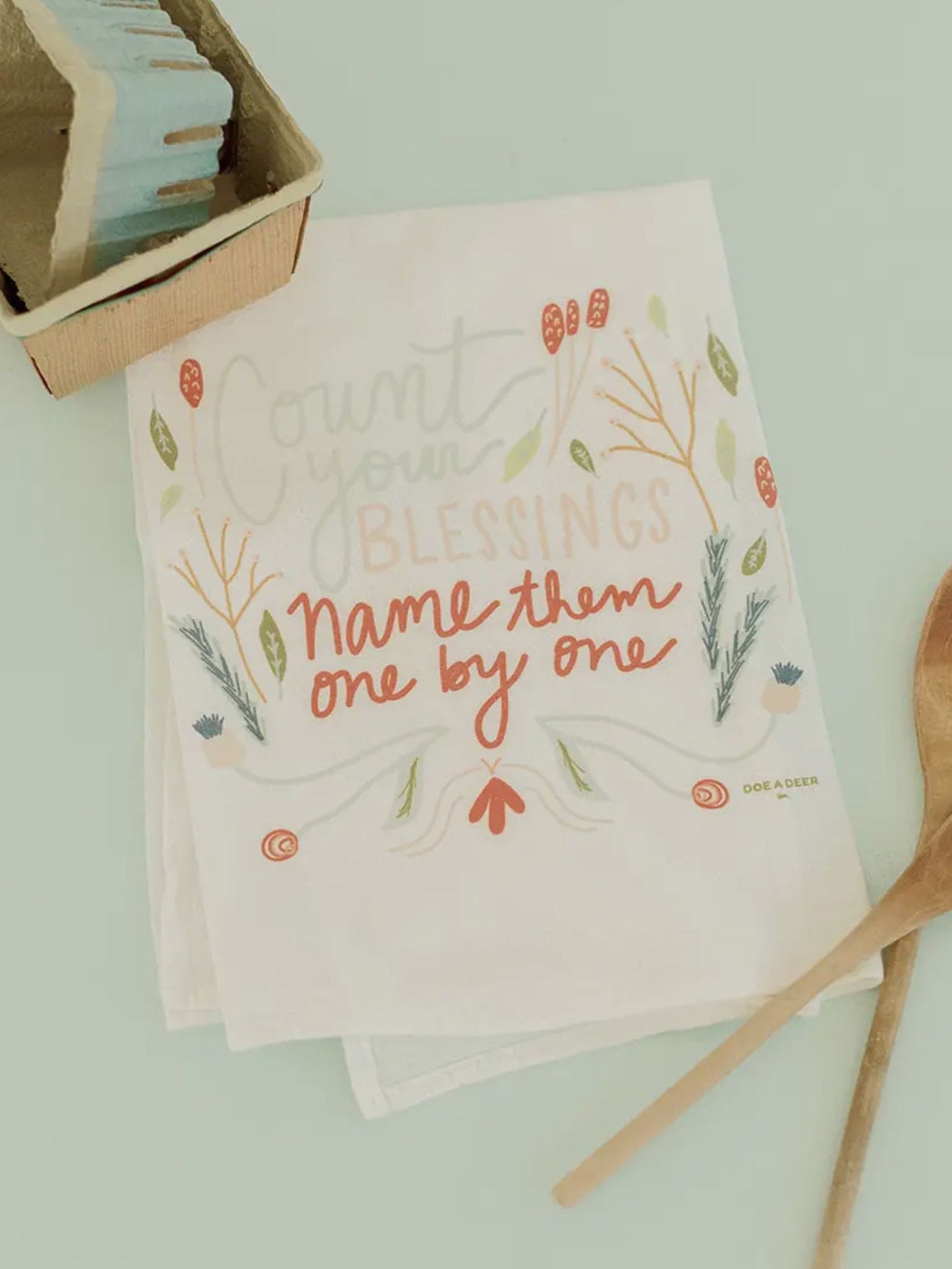 Count your blessings flour sack towel