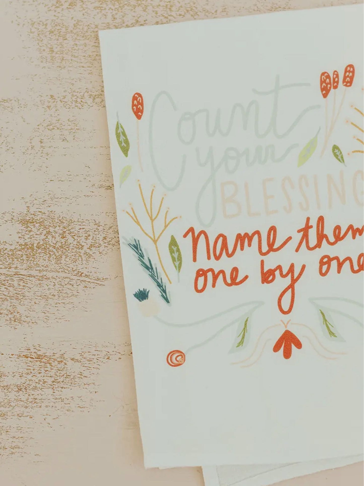Count your blessings flour sack towel
