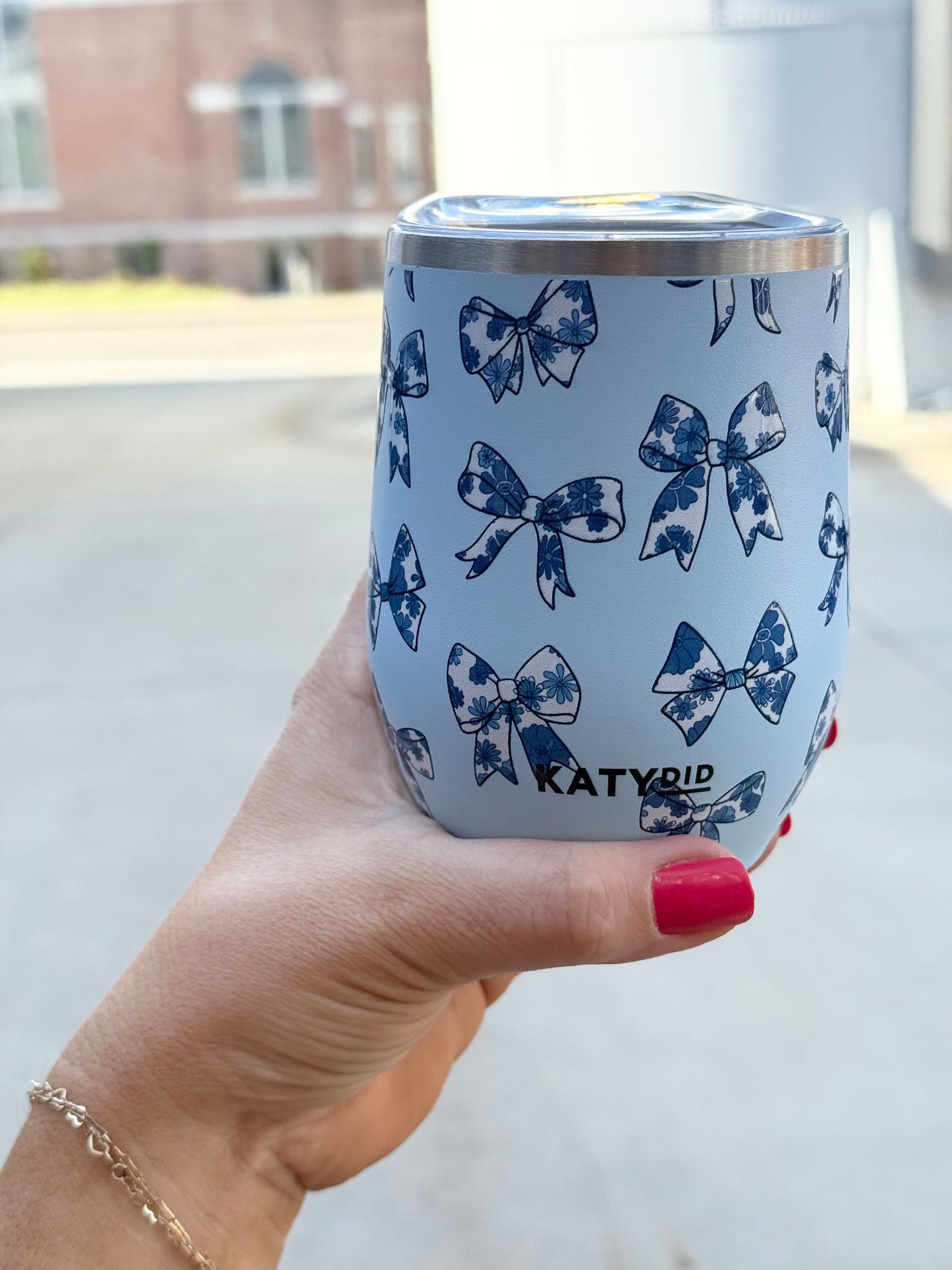 chinoserie coquette bows wine tumbler