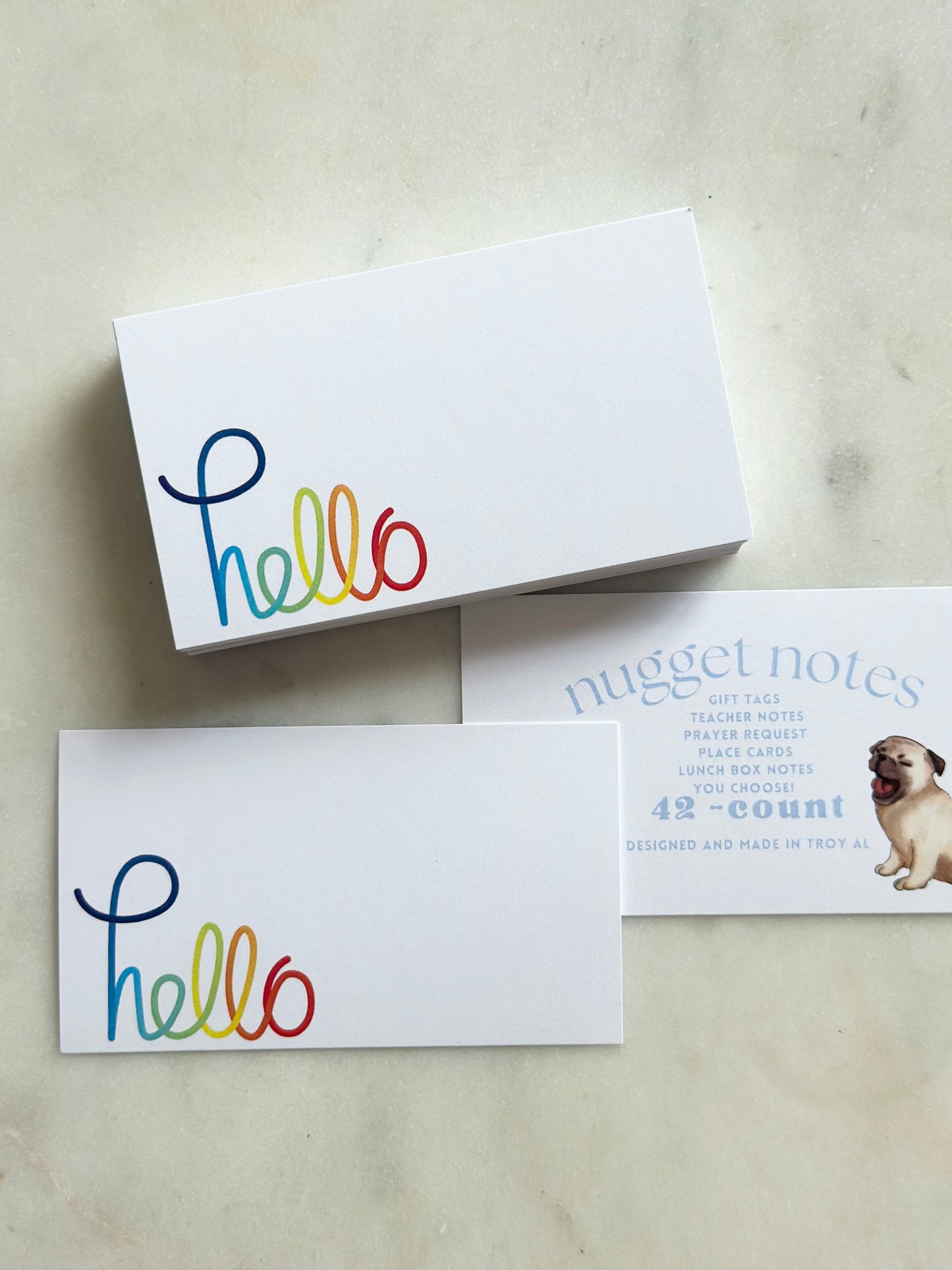 nugget notes - colorful hello