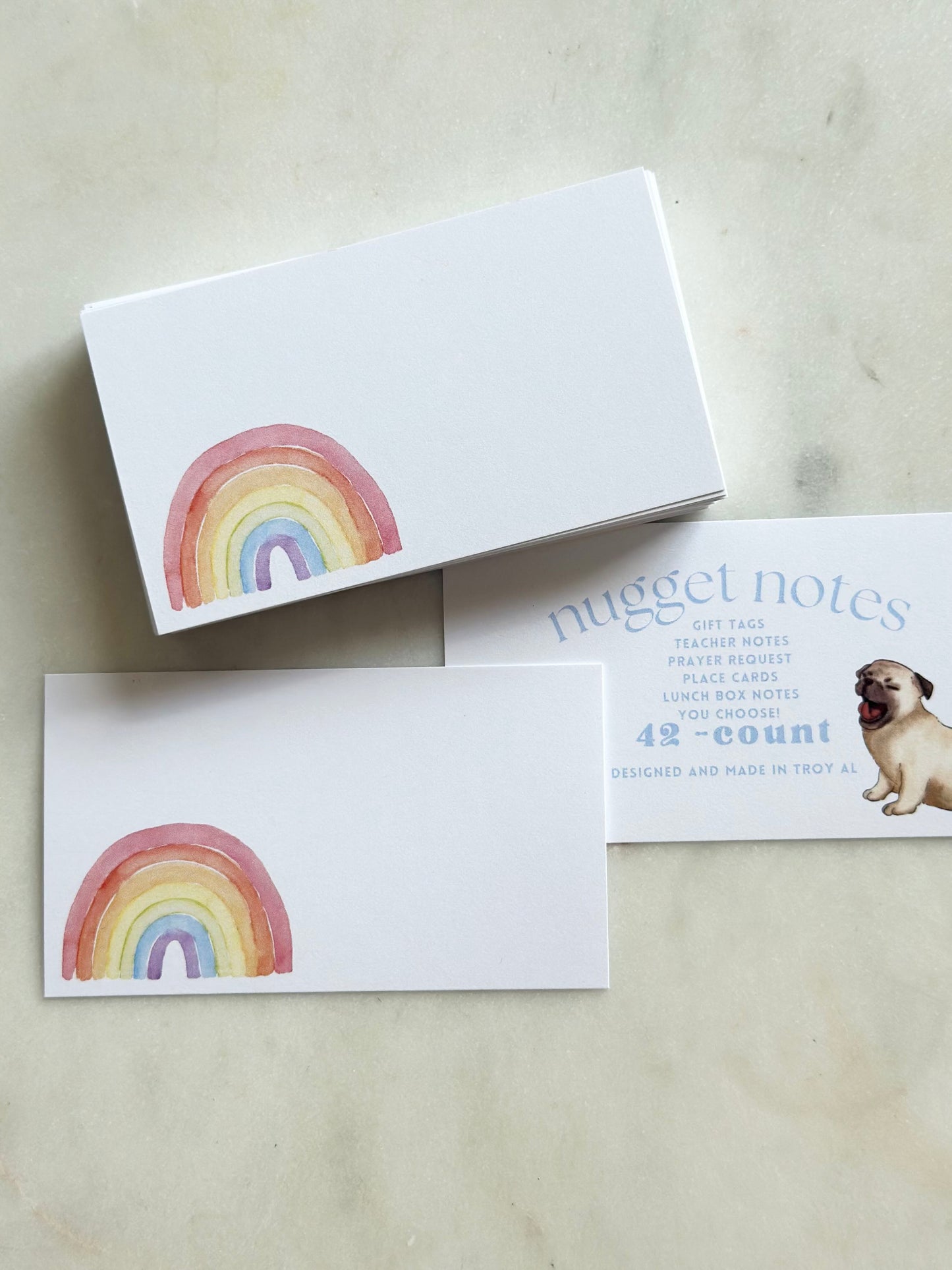 nugget notes - watercolor rainbow