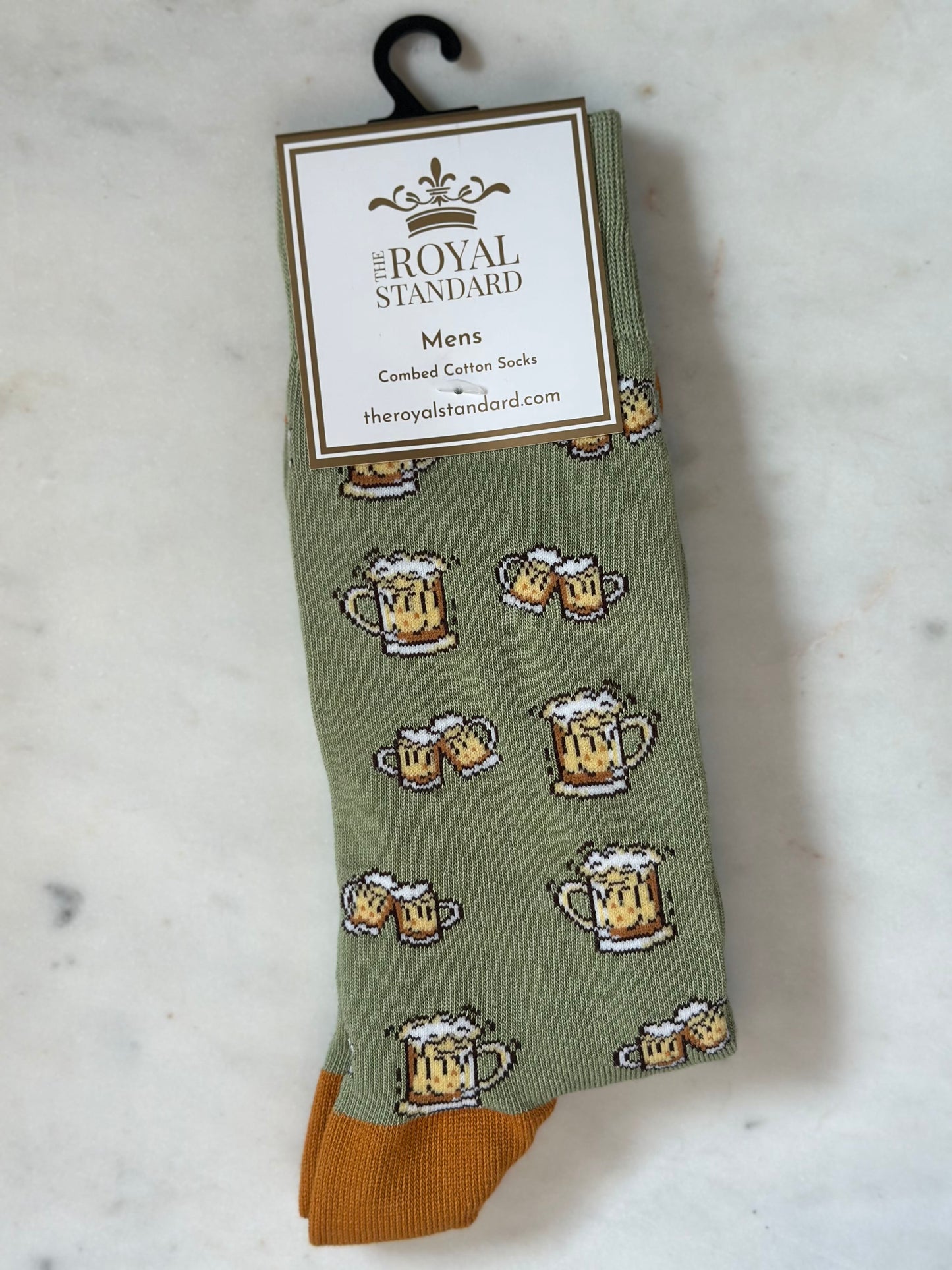 men's beer cheers socks - sage