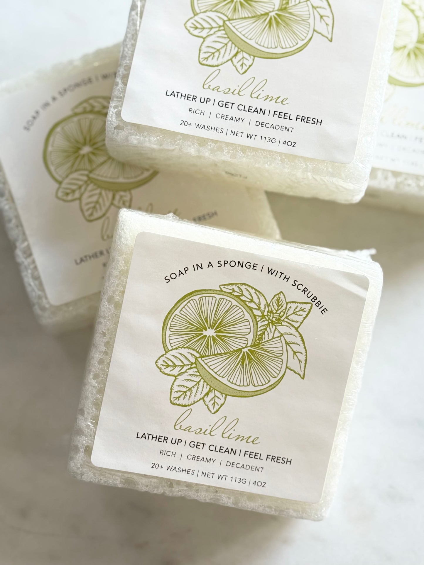 soap sponge - fresh basil lime