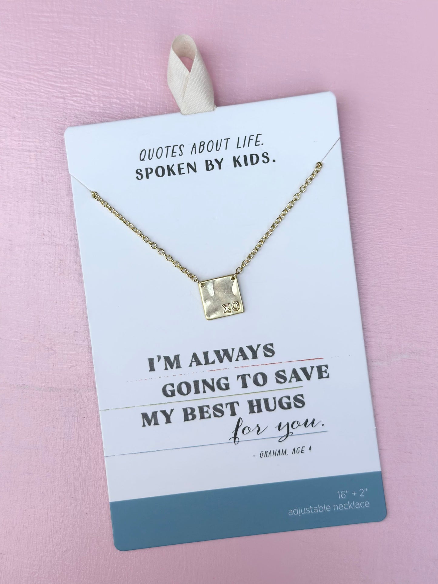 XO charm gold necklace