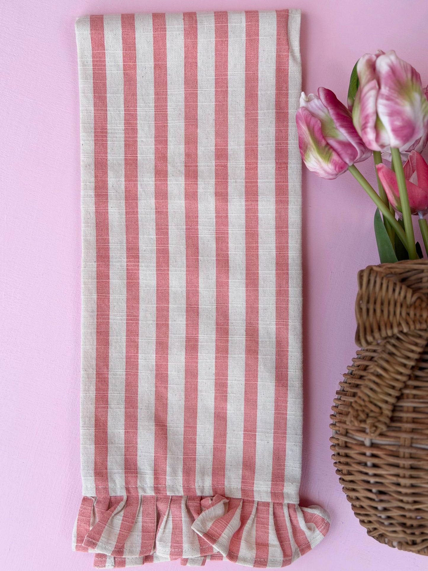 the stripe hype ruffle tea towel