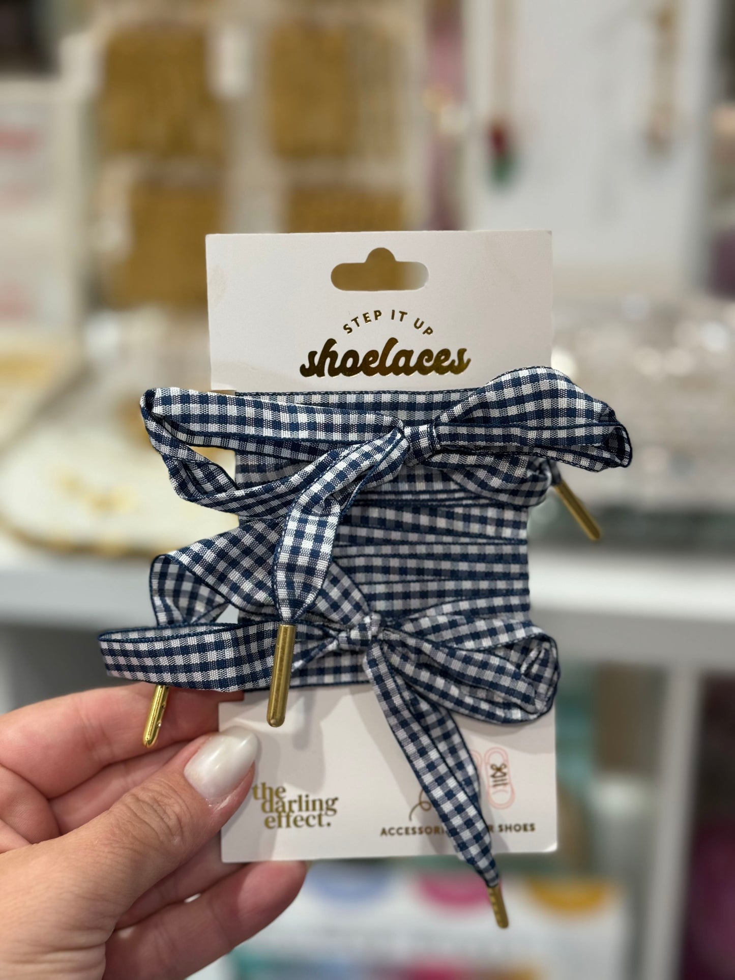 step it up shoelace - gingham