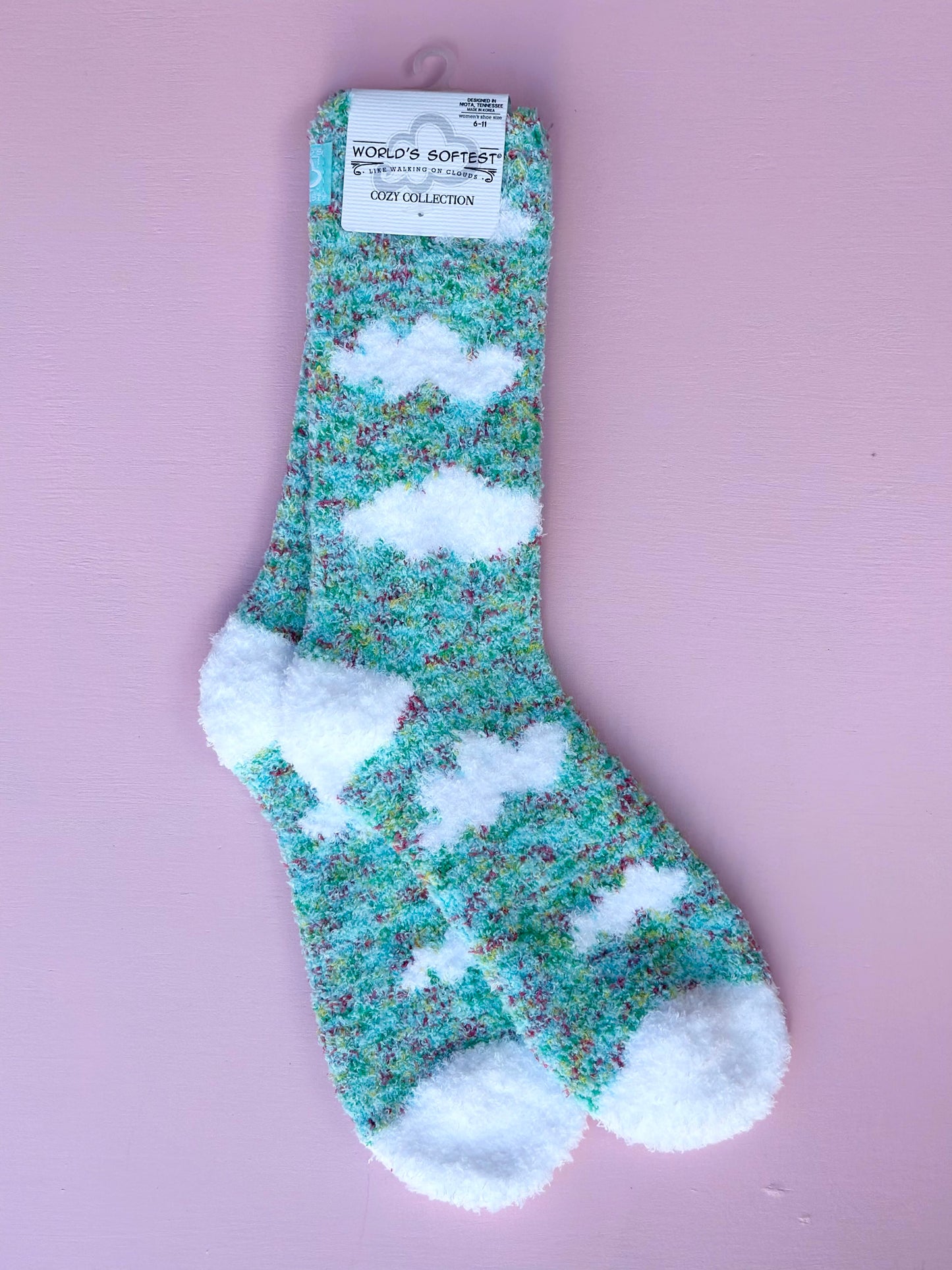 worlds softest socks - cloud aqua blue