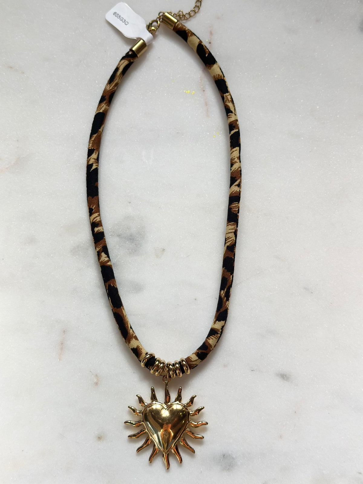 the LG leopard cord necklace