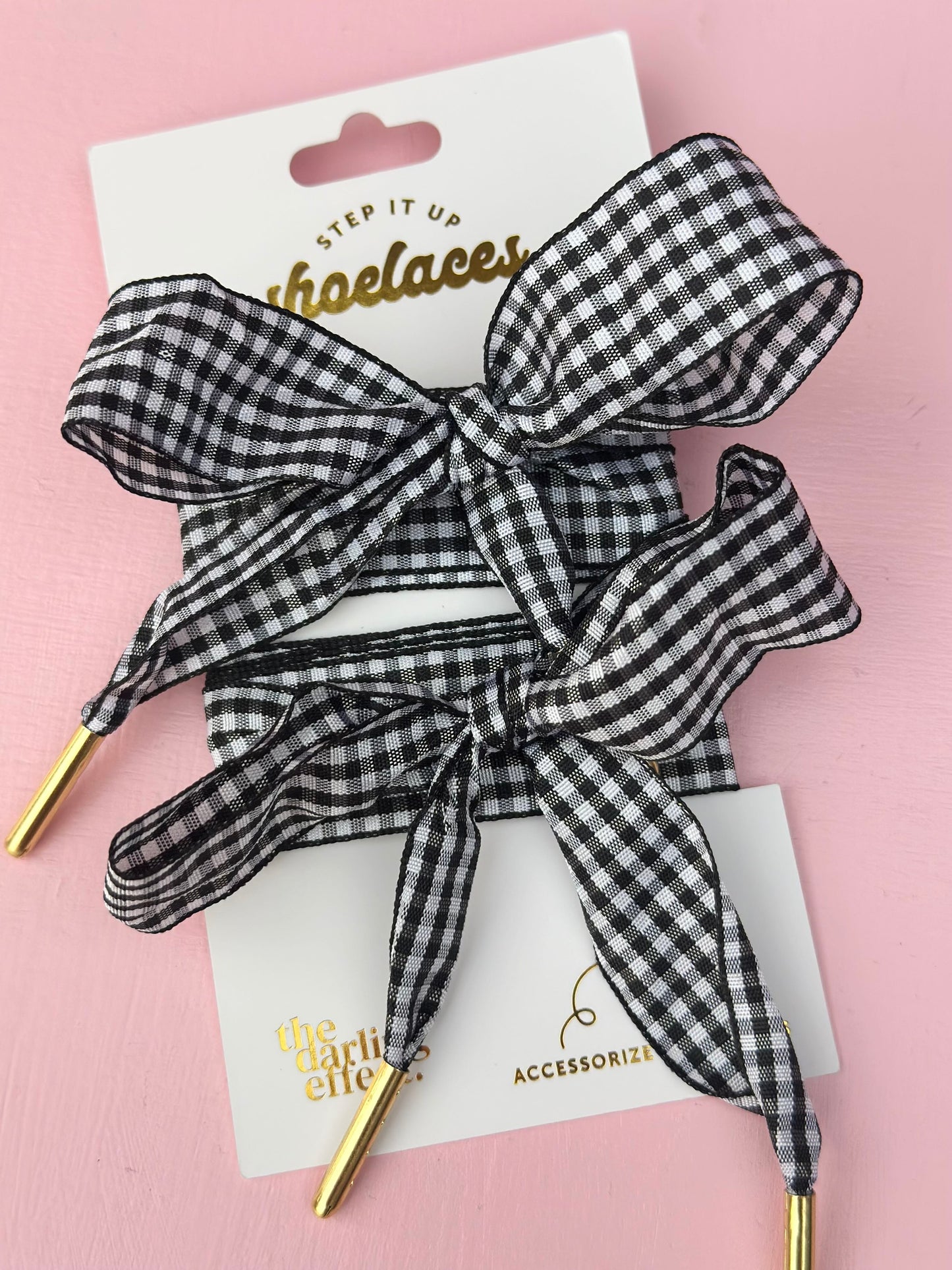 step it up shoelaces - gingham