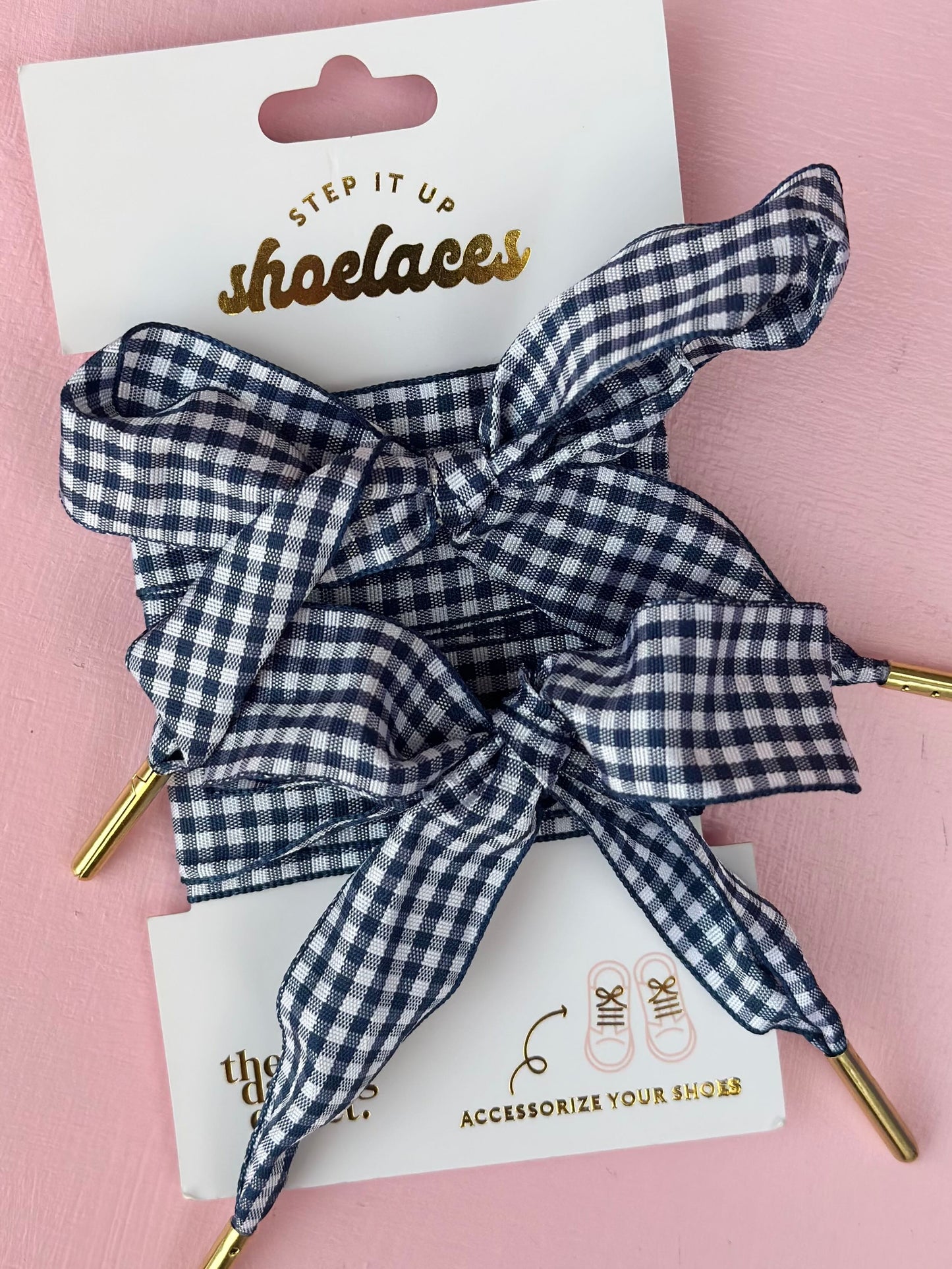 step it up shoelaces - gingham