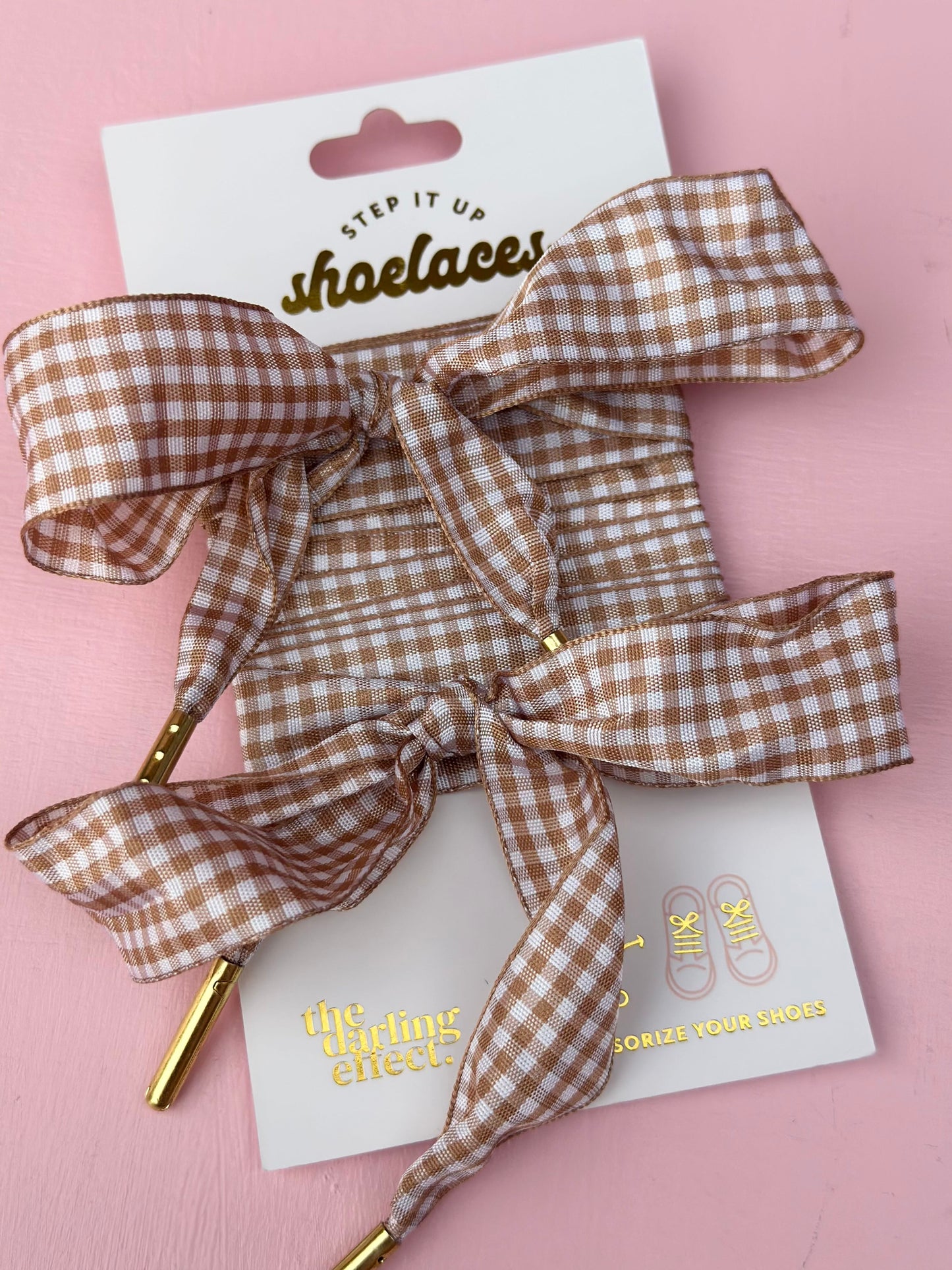 step it up shoelaces - gingham