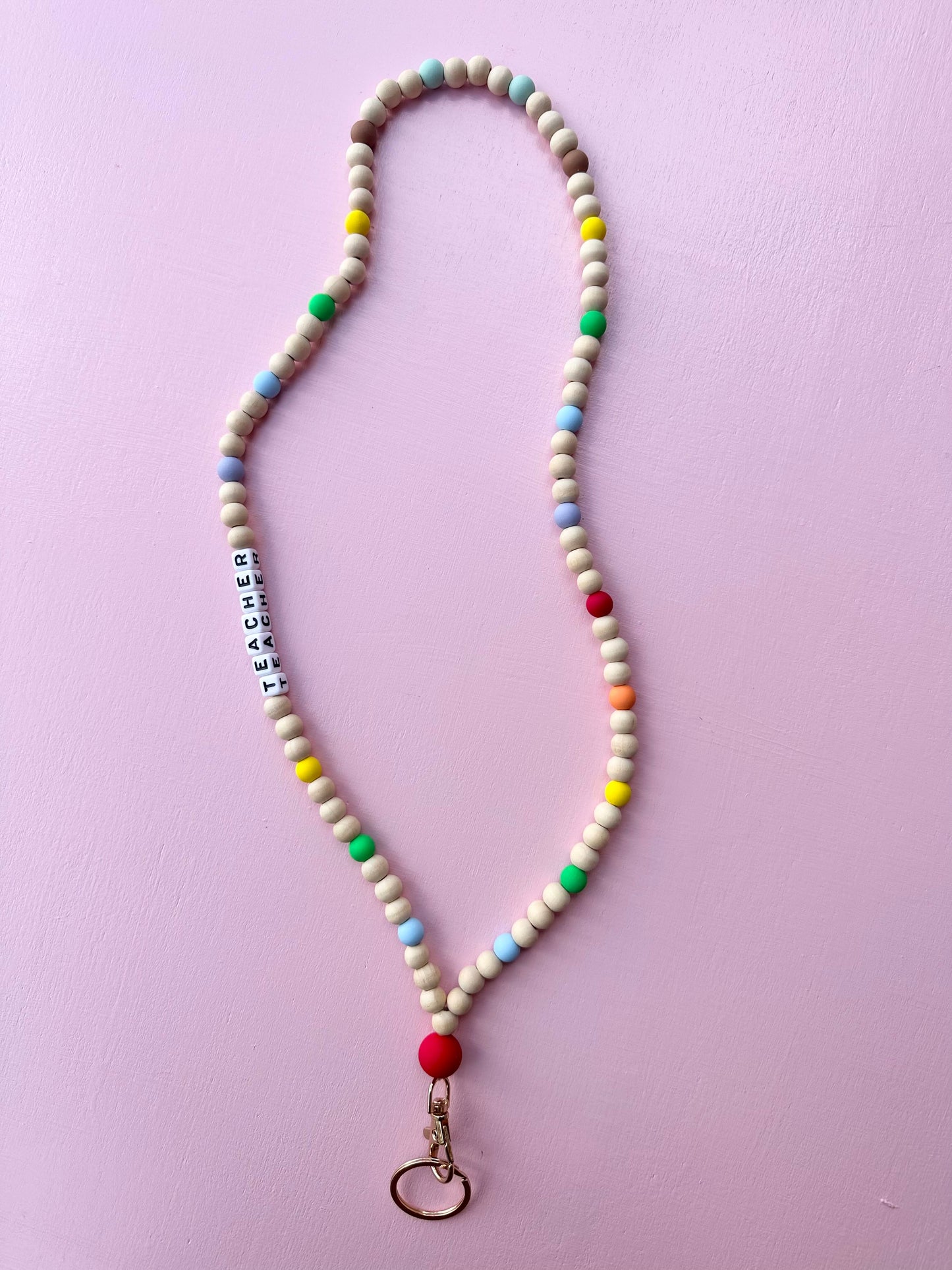 teacher beads ID tag