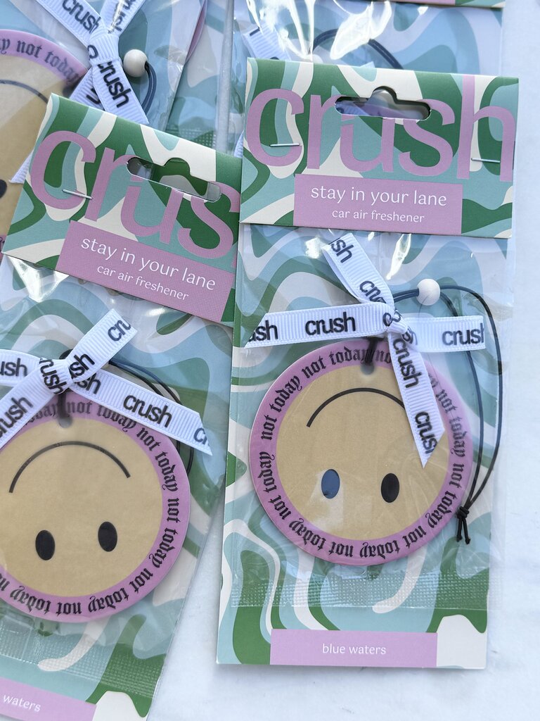 crush car air freshener - not today smiley