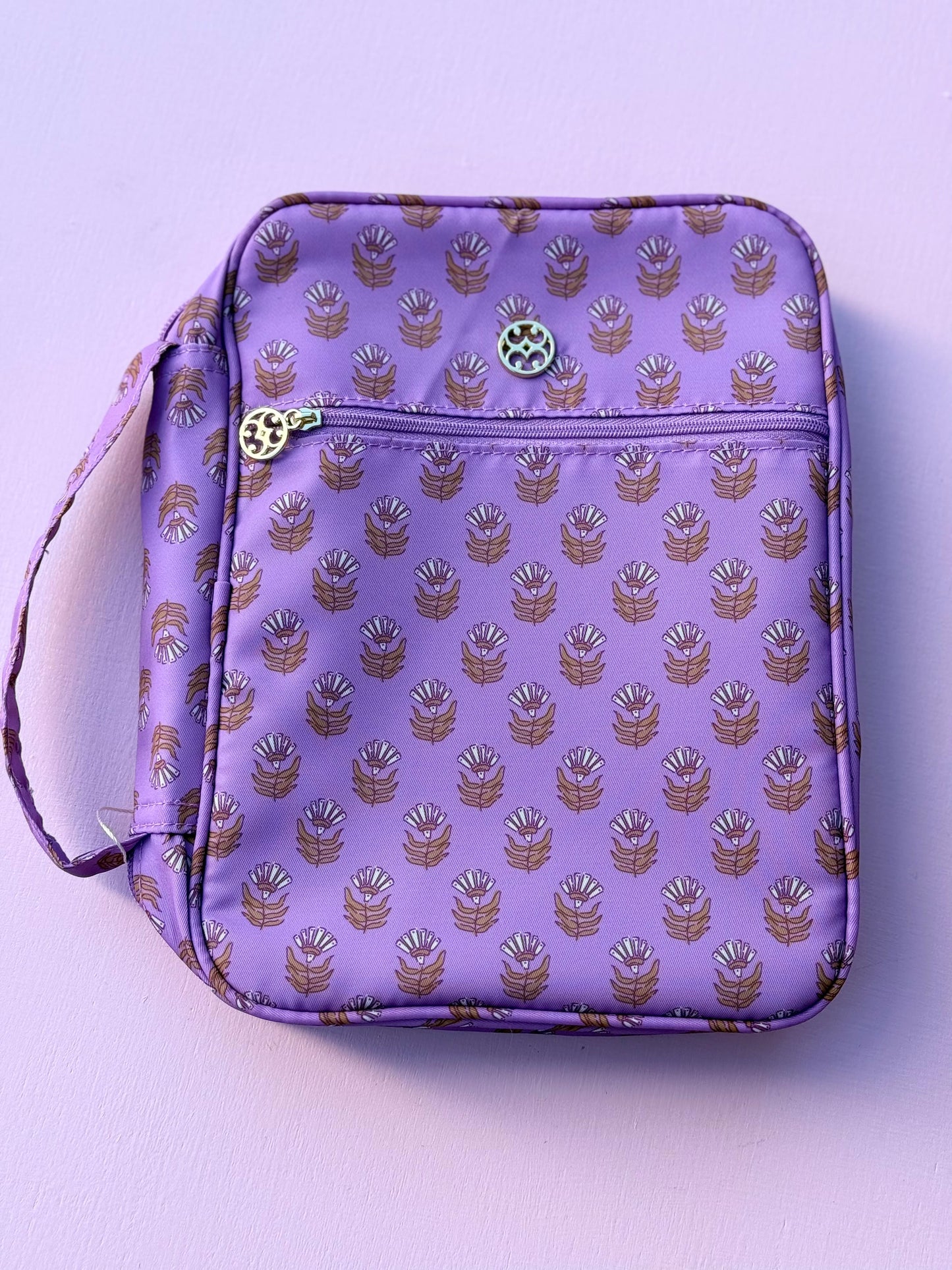 bible cover - pink floral block