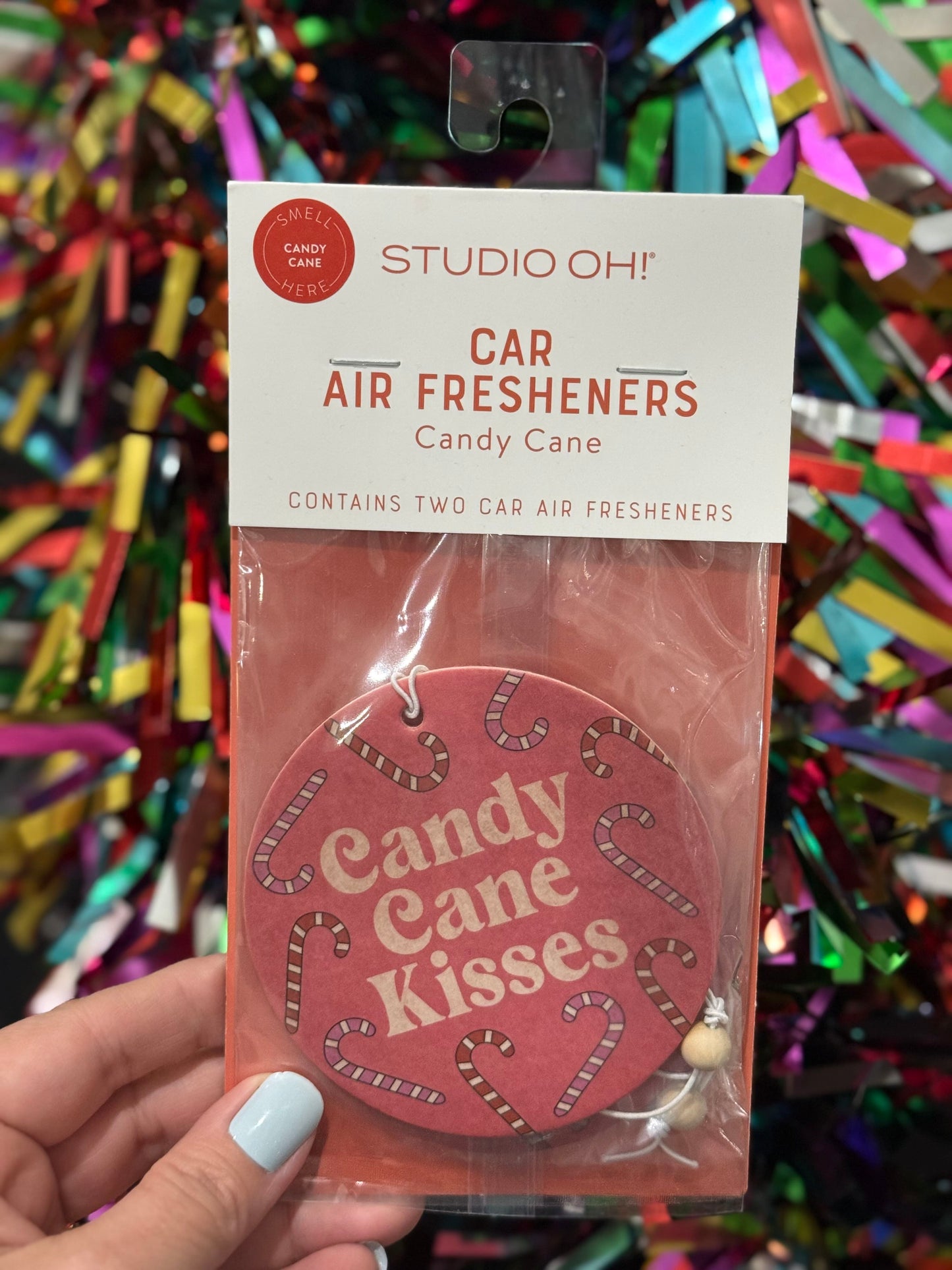 candy cane kisses car air freshener