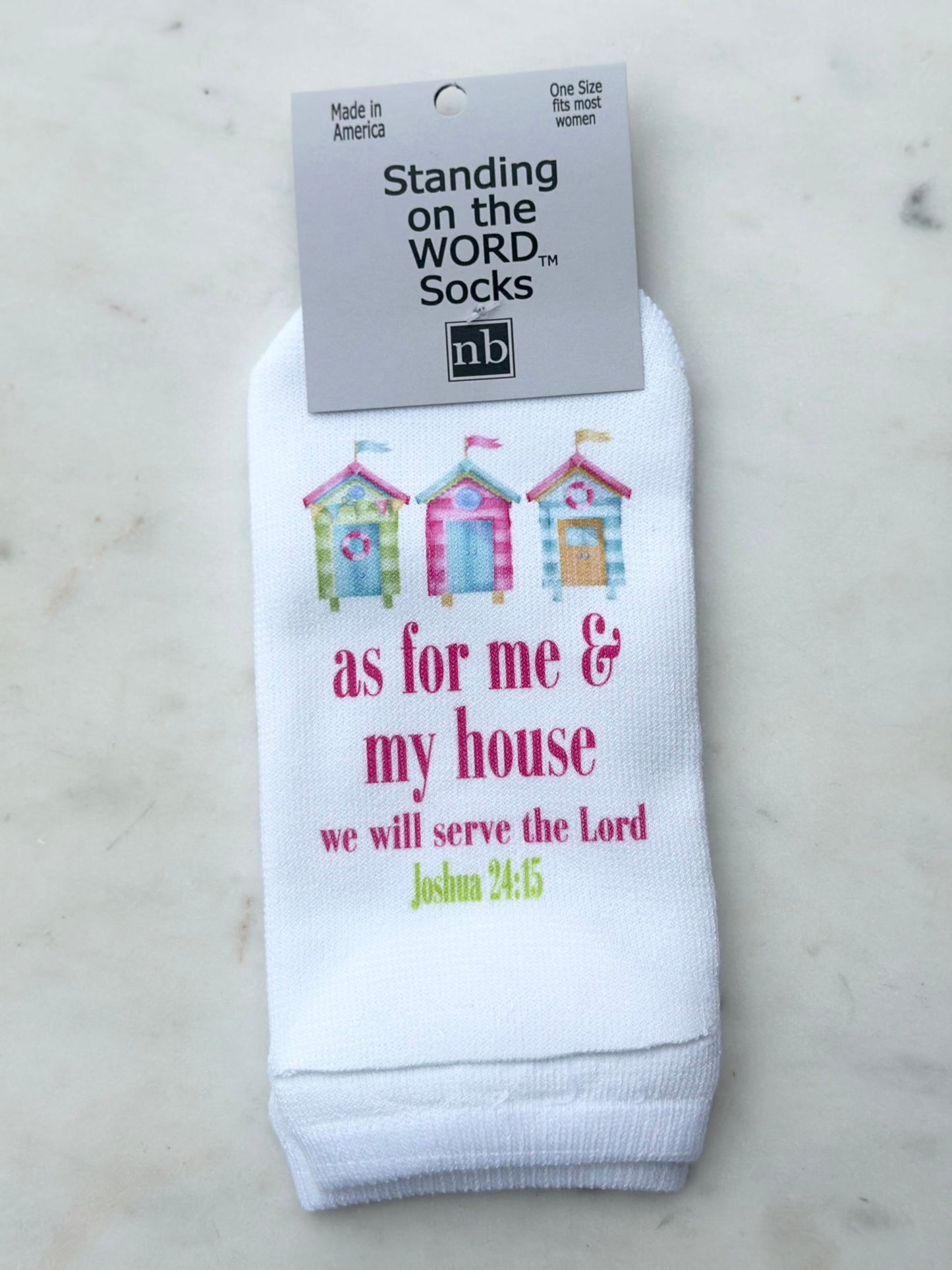standing on the word socks - as for me and my house