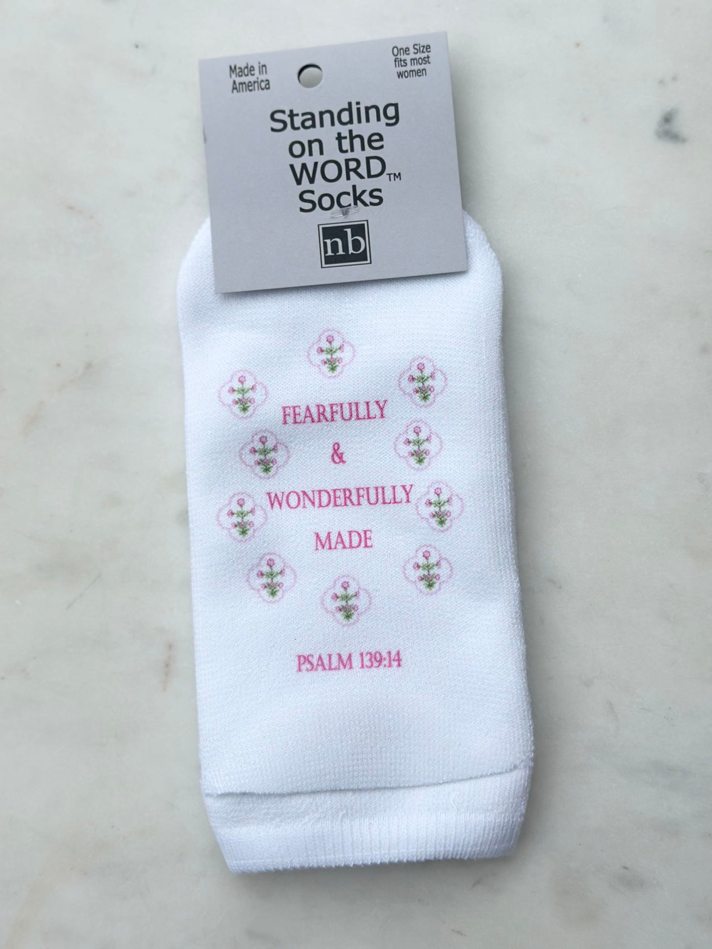 standing on the word socks - fearfully and wonderfully made