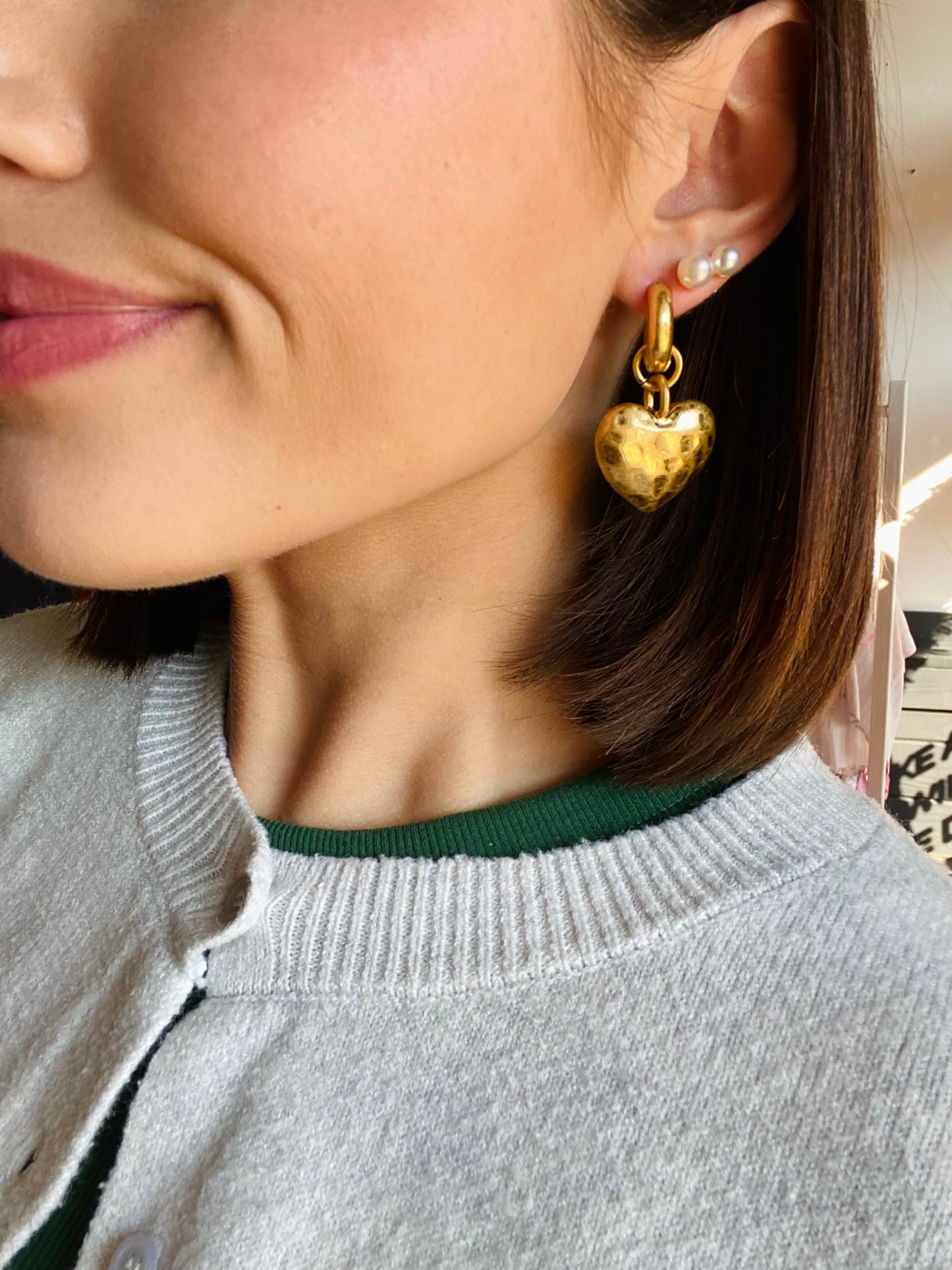 the heather heart earrings
