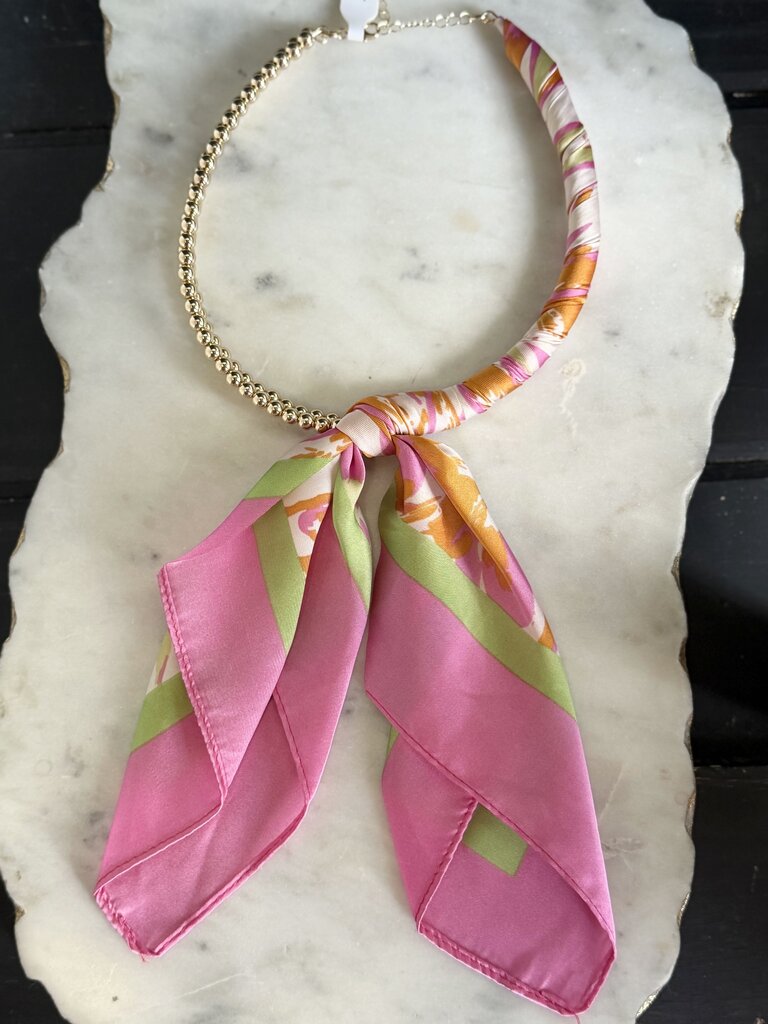 the eloise scarf necklace - fuchsia