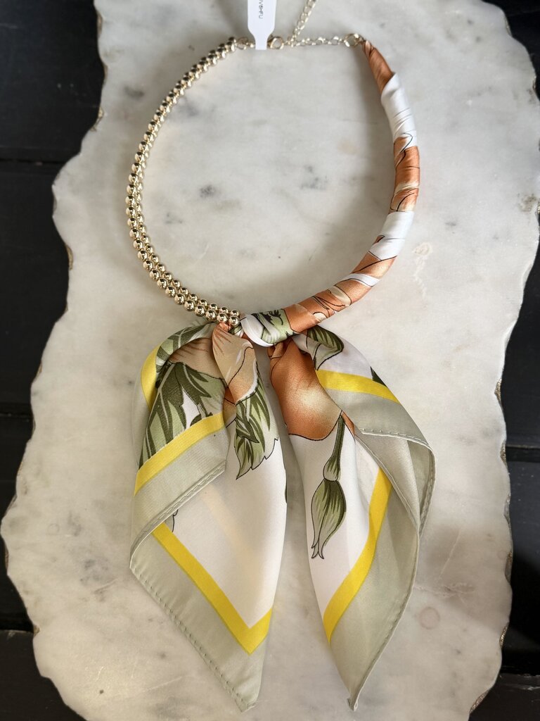 the eloise scarf necklace - olive