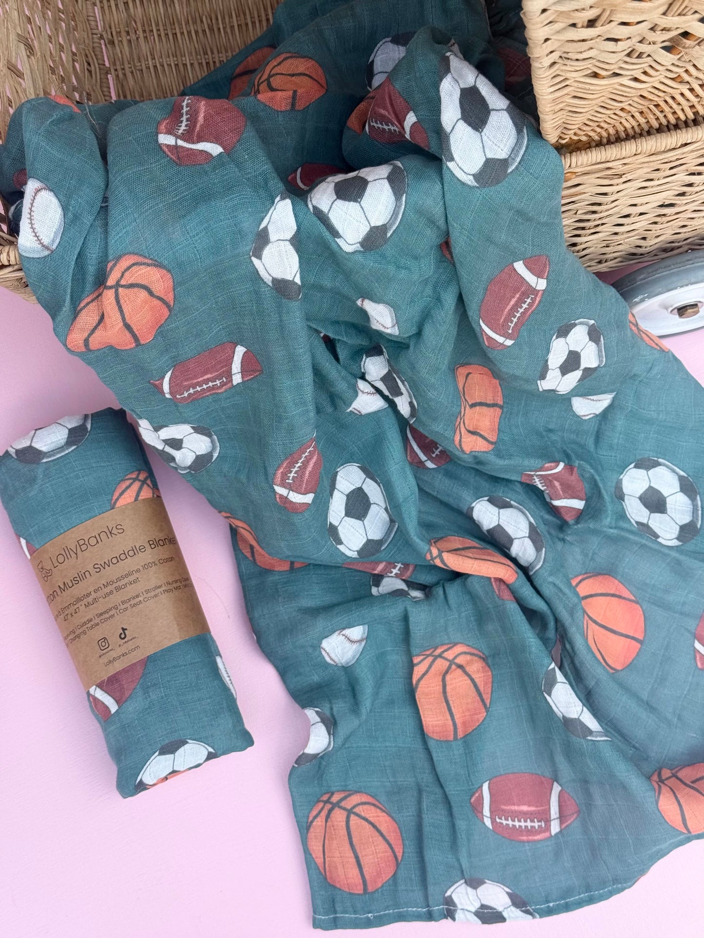 little athlete baby swaddle blanket