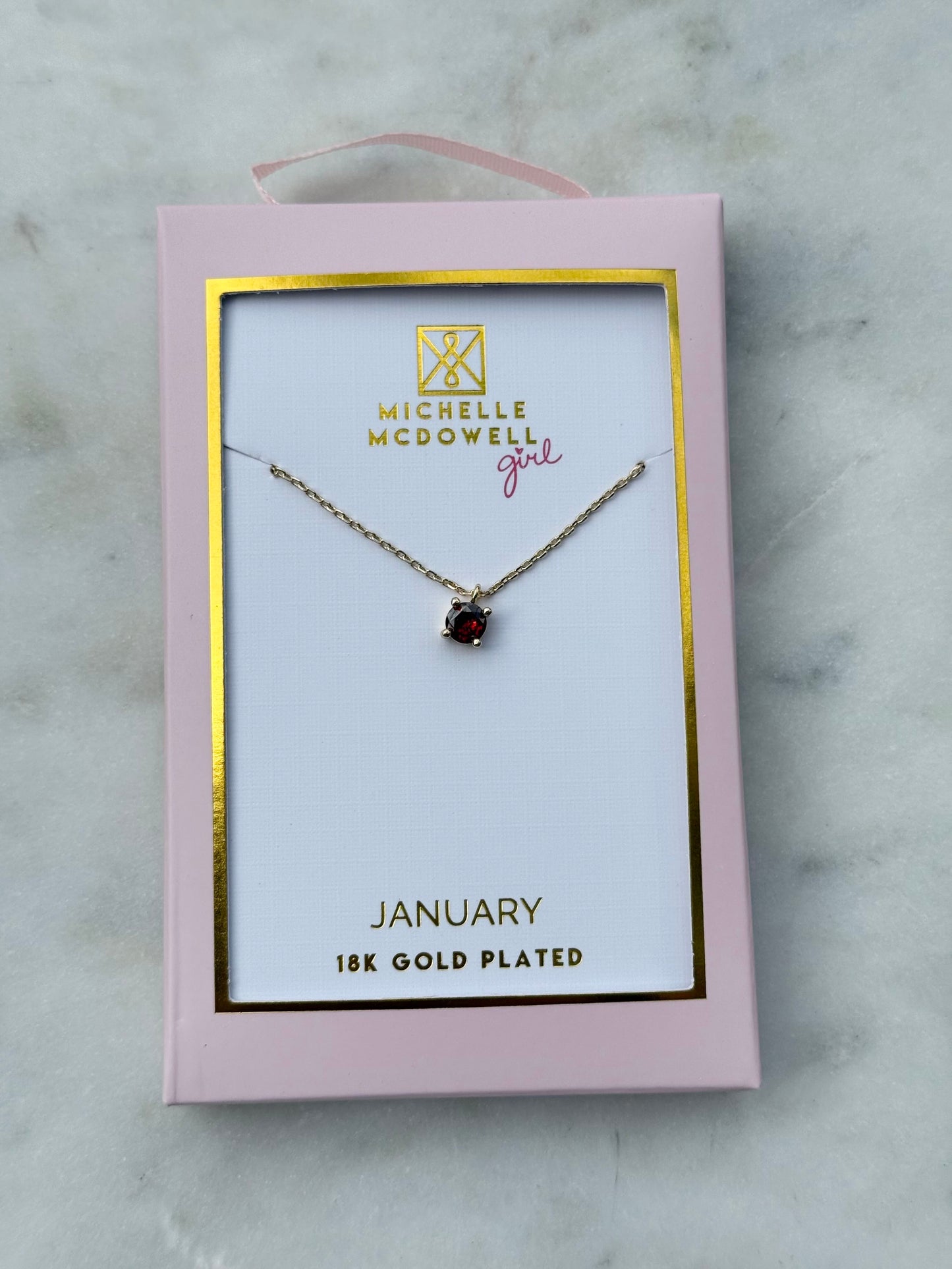 michelle mcdowell birthstone necklace - january