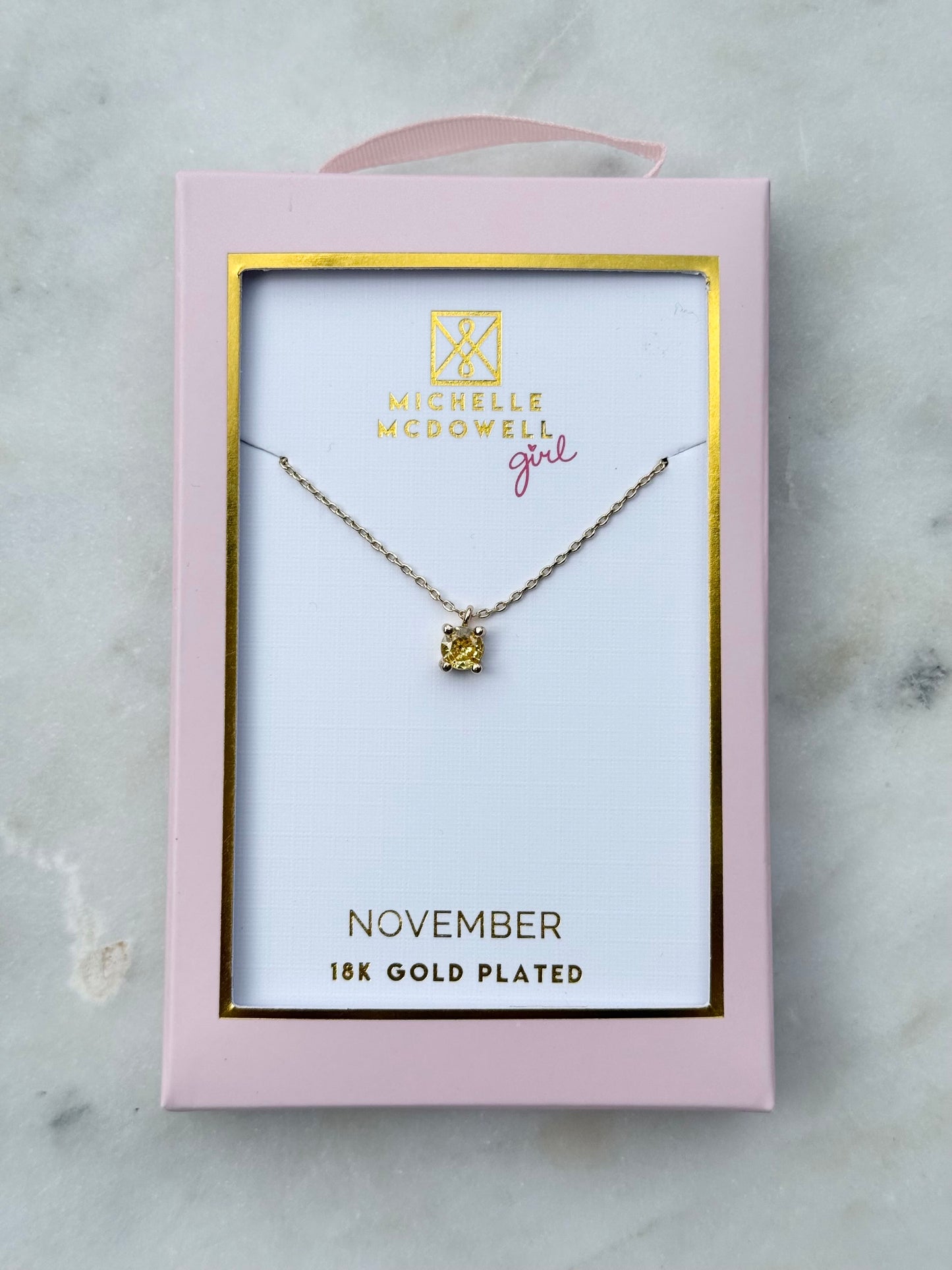 michelle mcdowell birthstone necklace - november