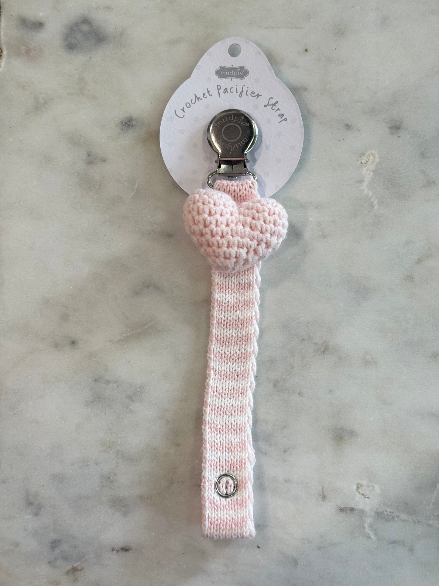 crochet paci clip - heart