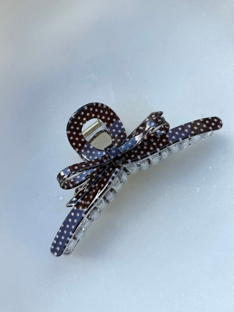 polka dot pony hair claw