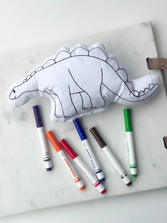 Stegosaurus doodle activity pillow