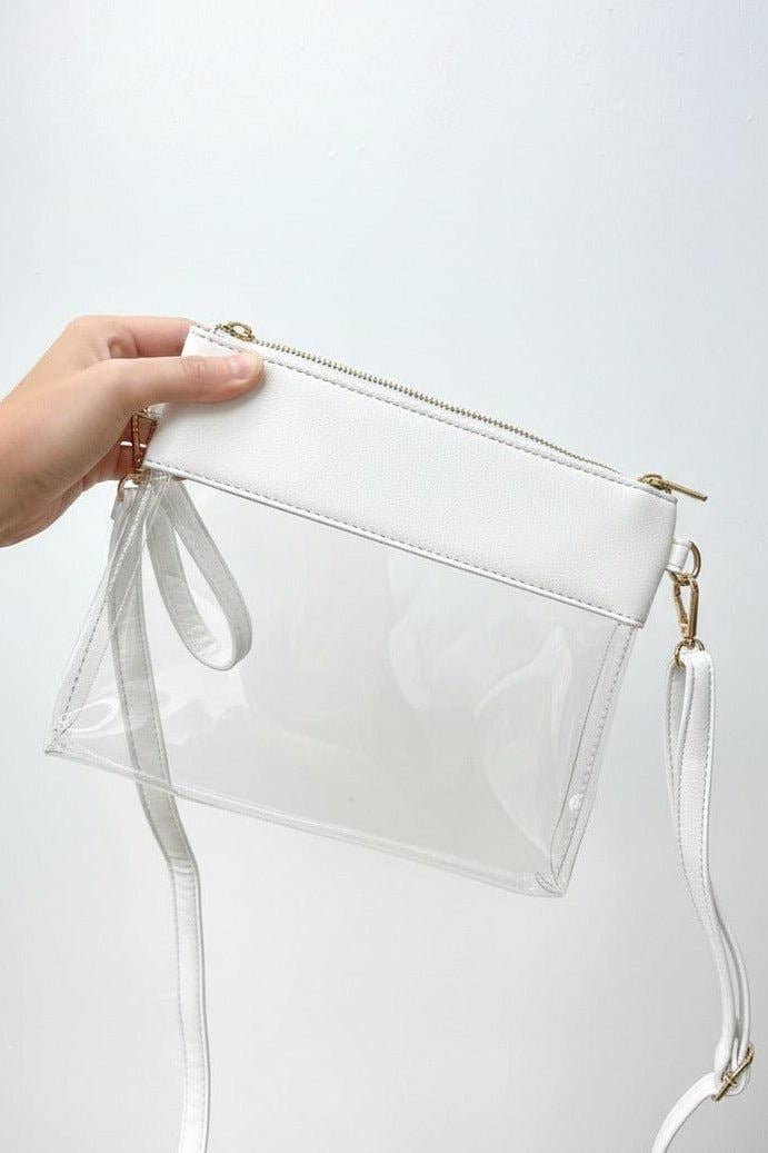 AD200T Game Day Clear Crossbody Bag/Clutch: Silver