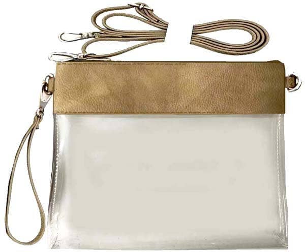 AD200T Game Day Clear Crossbody Bag/Clutch: Silver