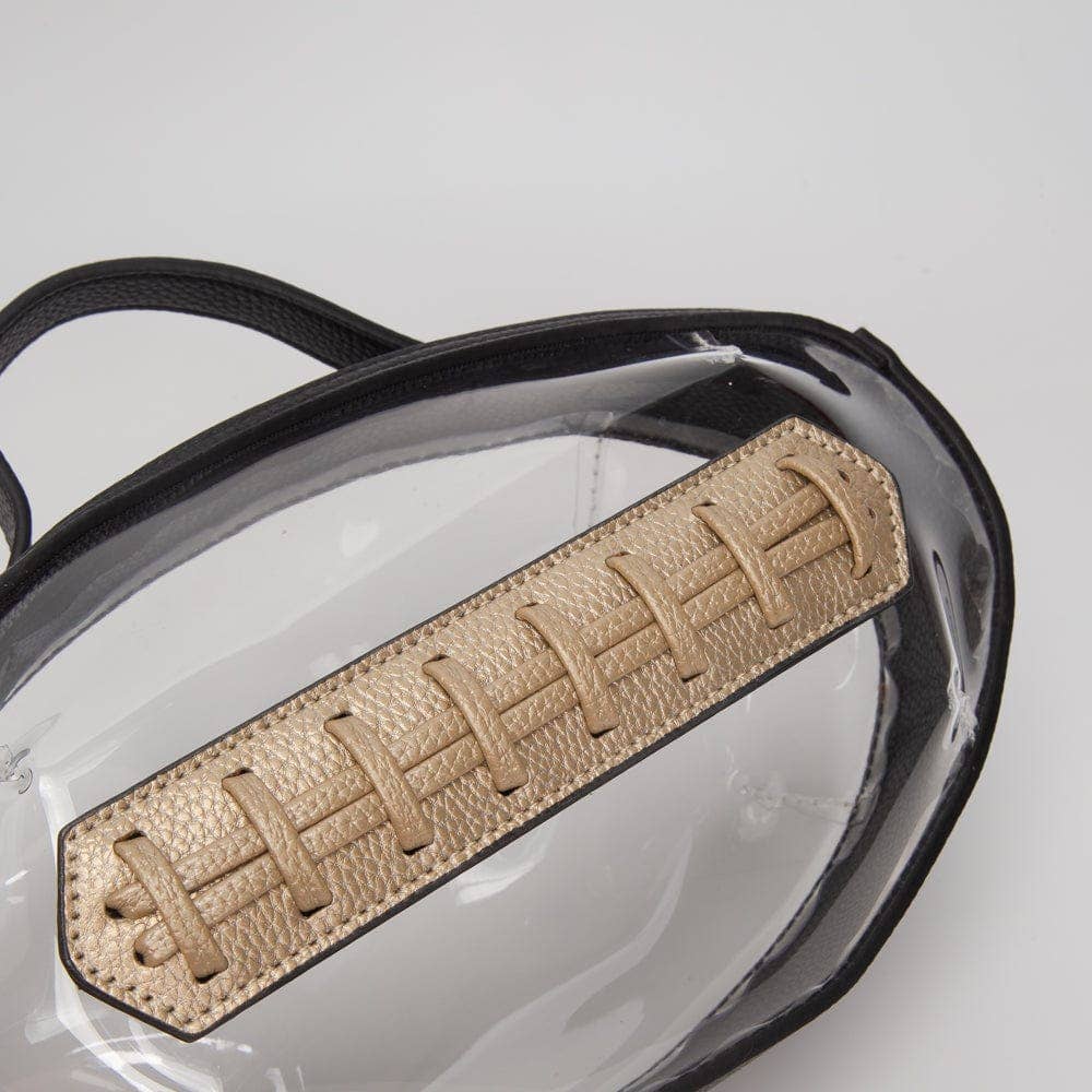 TG10695 Clear Gameday Football Stitch Detail Crossbody Bag: Burgundy