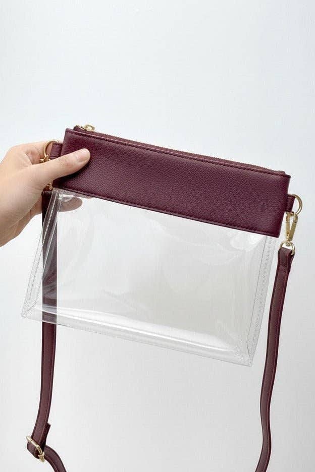 AD200T Game Day Clear Crossbody Bag/Clutch: Silver