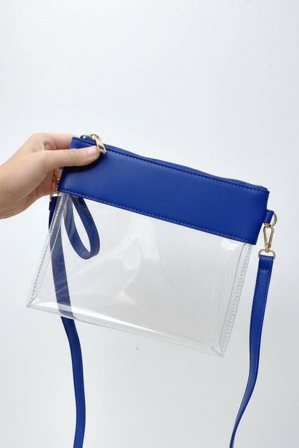 AD200T Game Day Clear Crossbody Bag/Clutch: Silver