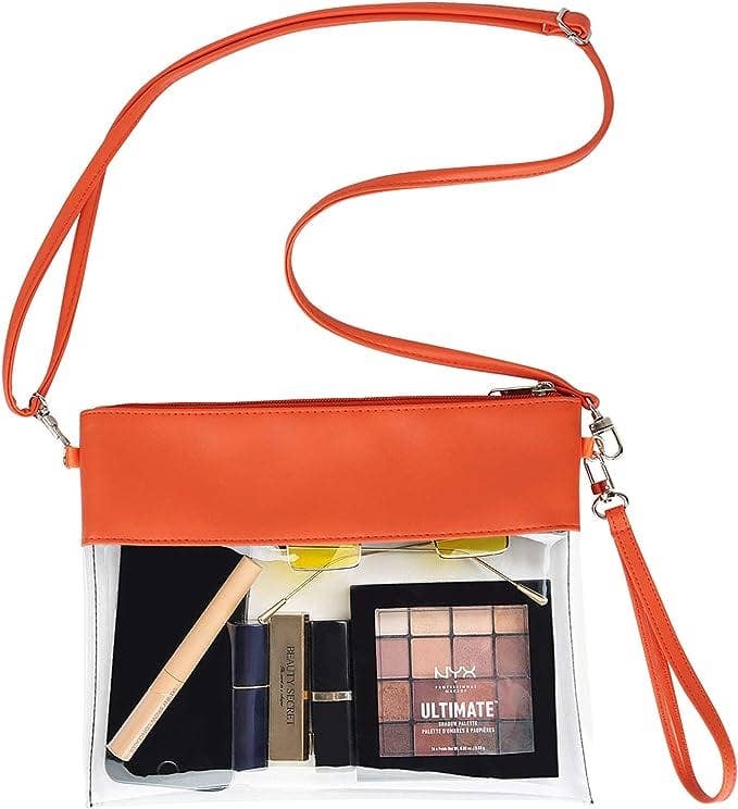 AD200T Game Day Clear Crossbody Bag/Clutch: Silver