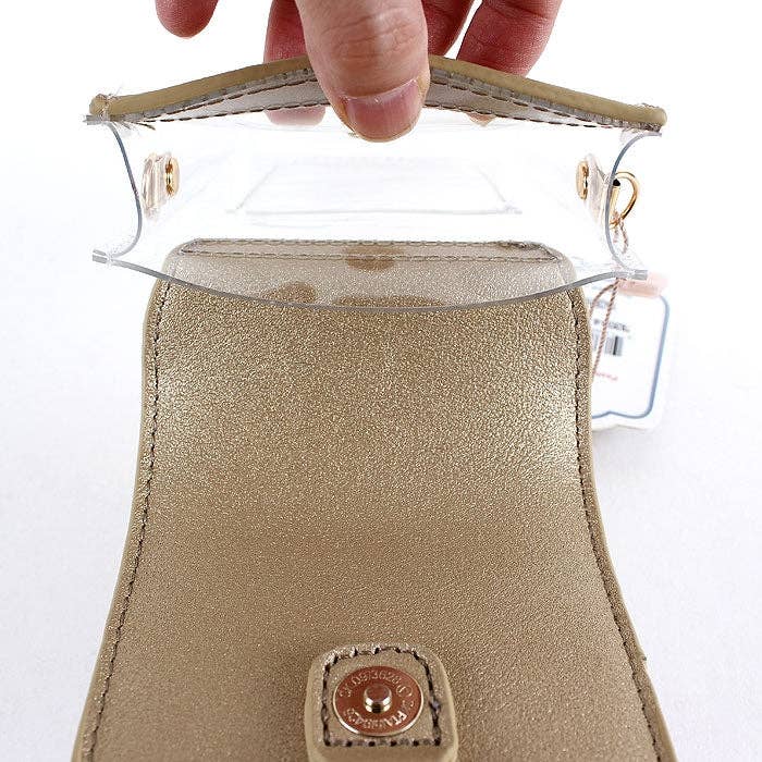 TB28208 Transparent Clear Cell Phone Holder/Crossbody: White Tiger