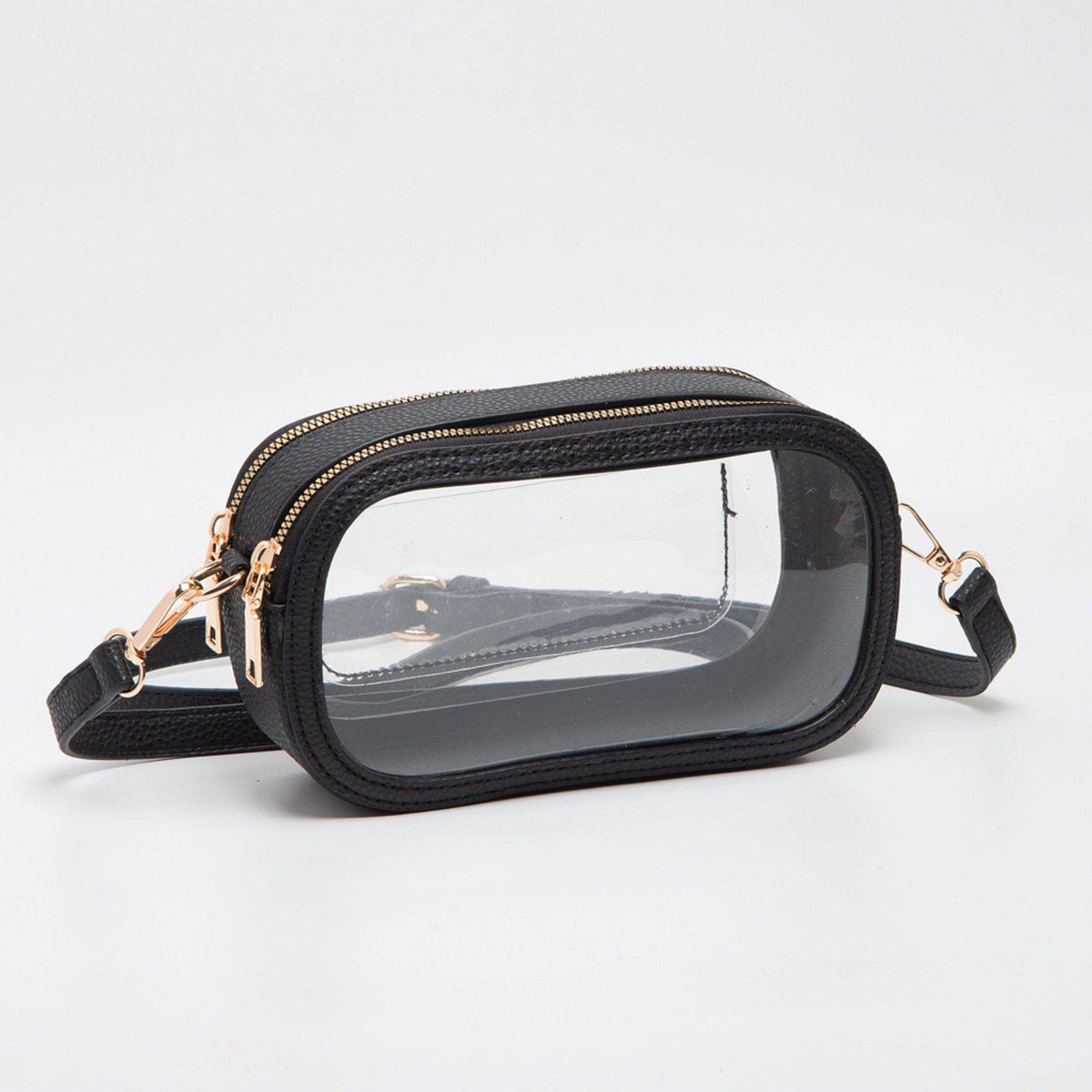 TG10552 Double Zipper Oval Clear Gameday/Stadium Bag: Tan