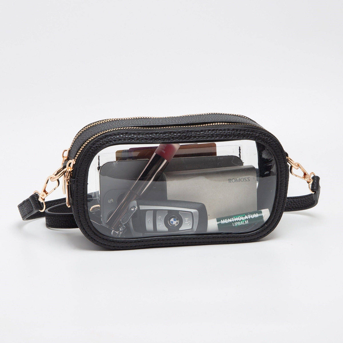 TG10552 Double Zipper Oval Clear Gameday/Stadium Bag: Tan