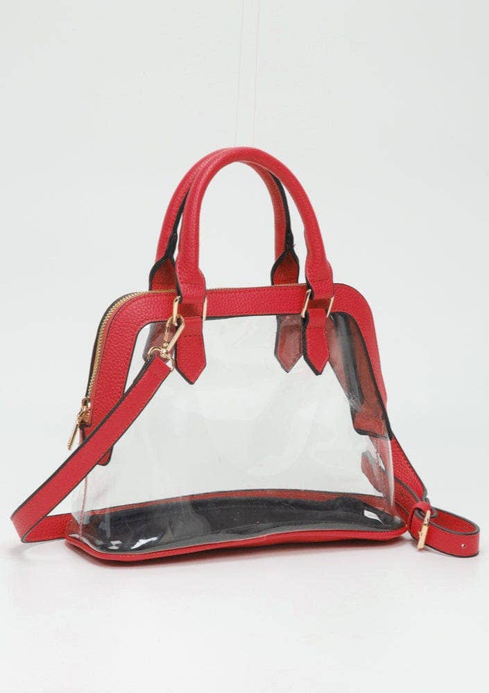 TG10773 Analise Clear Satchel/Crossbody Bag: Silver