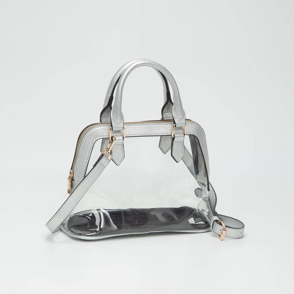 TG10773 Analise Clear Satchel/Crossbody Bag: Silver