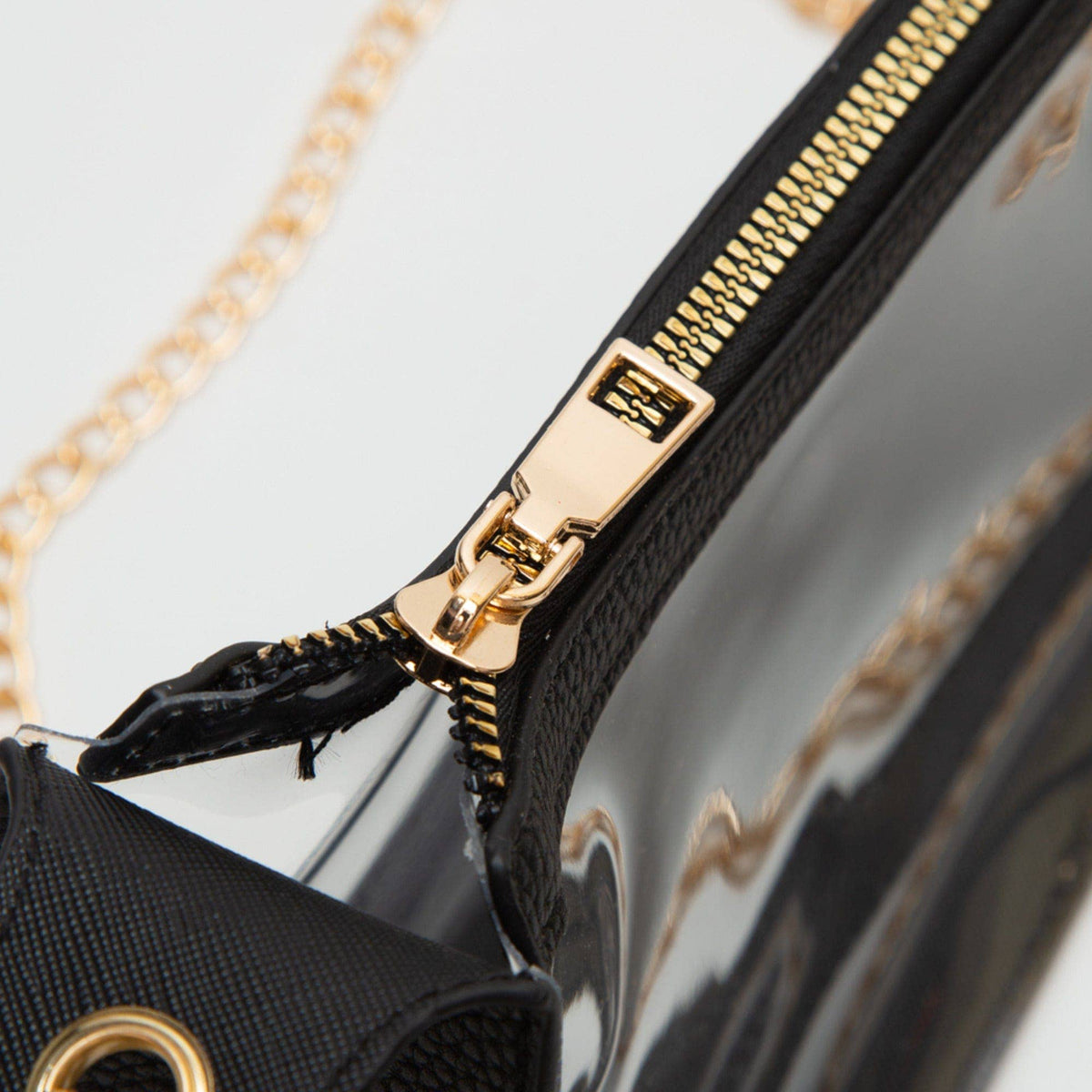 TG10618 Marilyn Clear Satchel Bag With Chain Strap: Burgundy