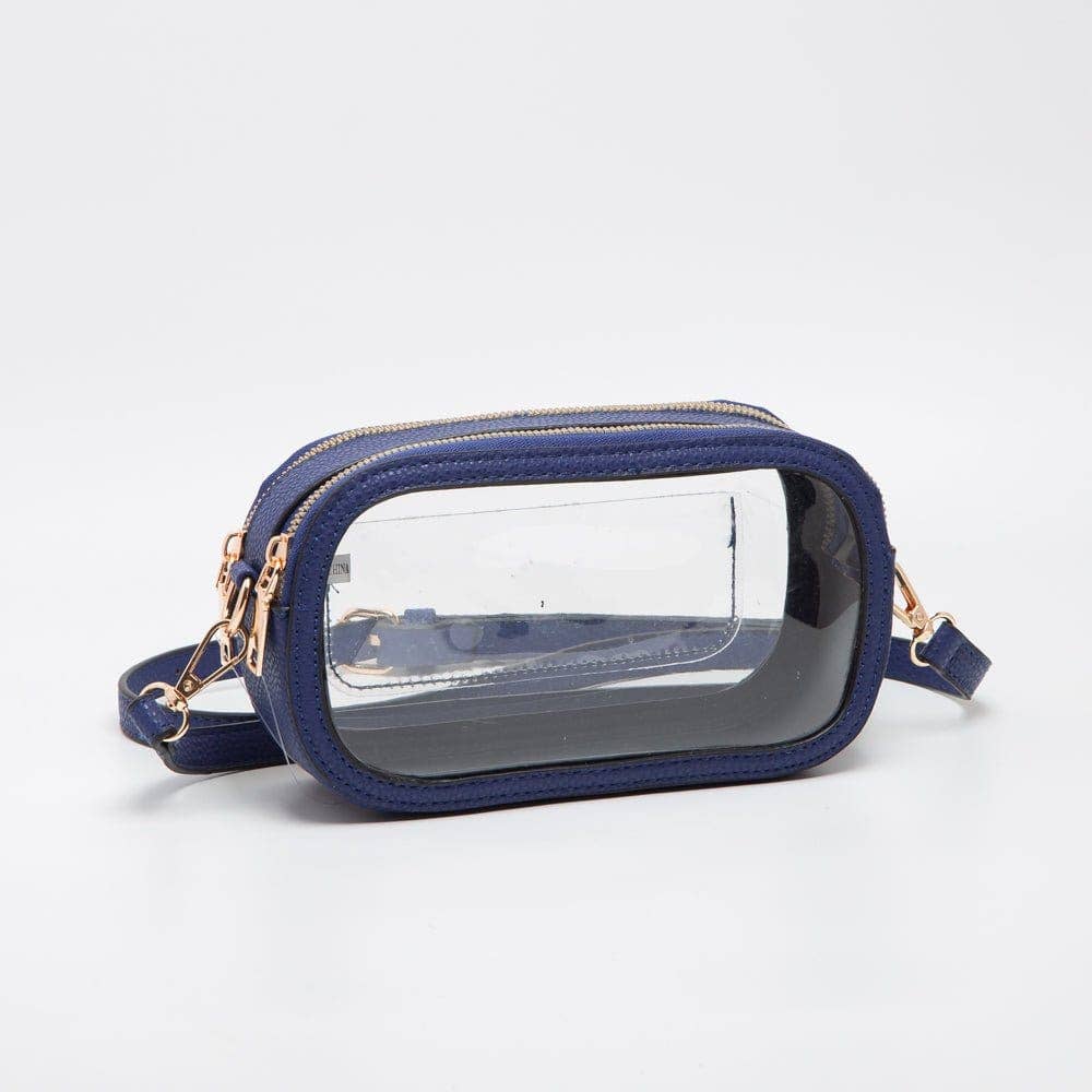 TG10552 Double Zipper Oval Clear Gameday/Stadium Bag: Tan