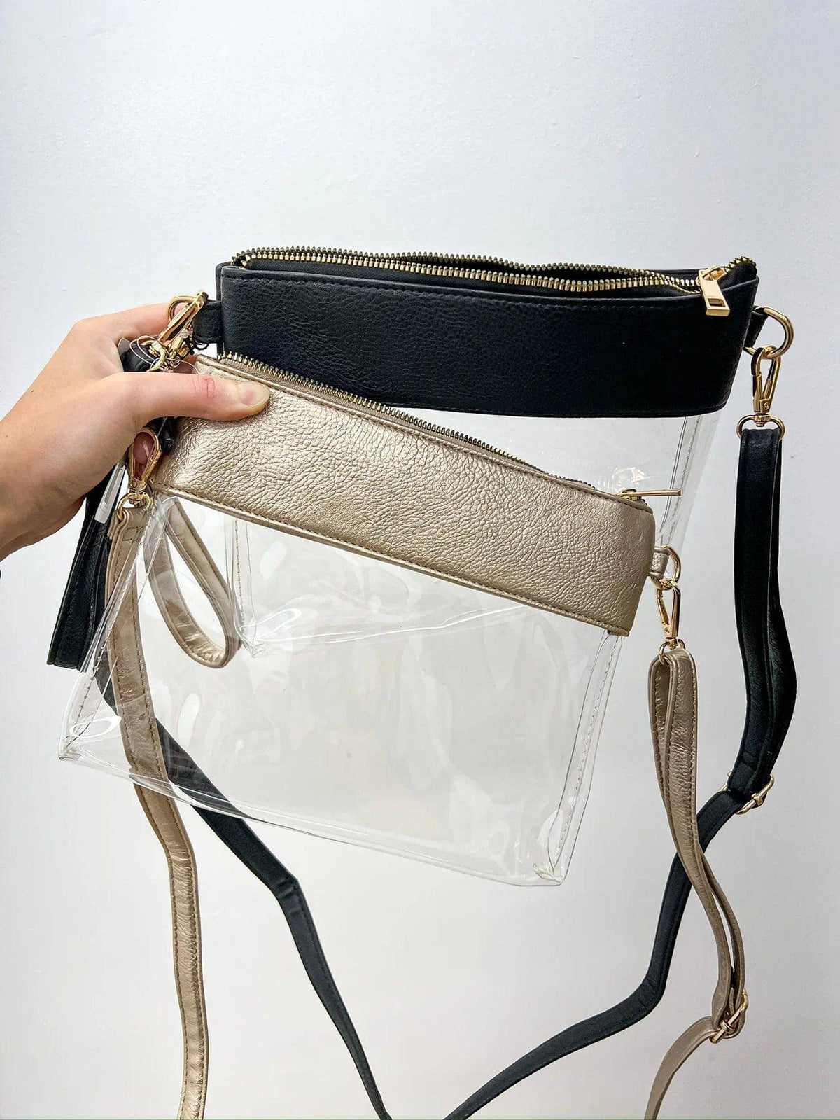 AD200T Game Day Clear Crossbody Bag/Clutch: Silver