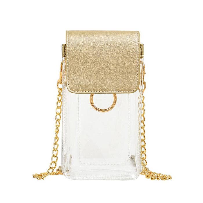 TB28208 Transparent Clear Cell Phone Holder/Crossbody: White Tiger